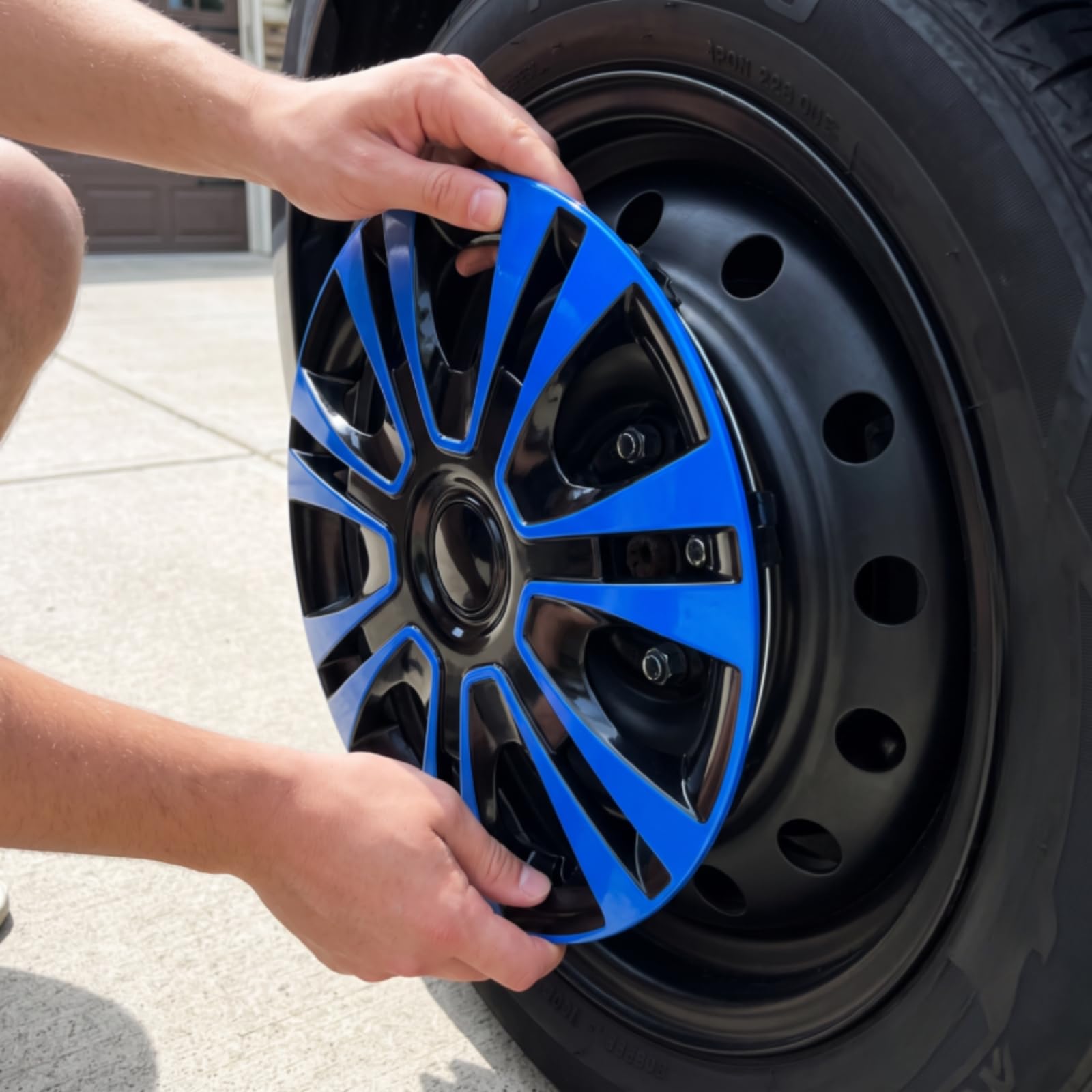 4 Pezzi Copricerchio per 13 Pollici Instzione Rapida Borchia Perfetta Vestibilità Copriruota per Auto, Manutenzione, Argento Brillante, 13 Pollici