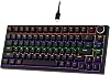 Newmen GM326 Mechanical Keyboard with Cable Gaming Keyboard 75 Percent TKL Hot Swap LED Lighting USB C Mini Mechanical Keyboards with Button for PC/Win/Mac QWERTY Layout Black Red Switches