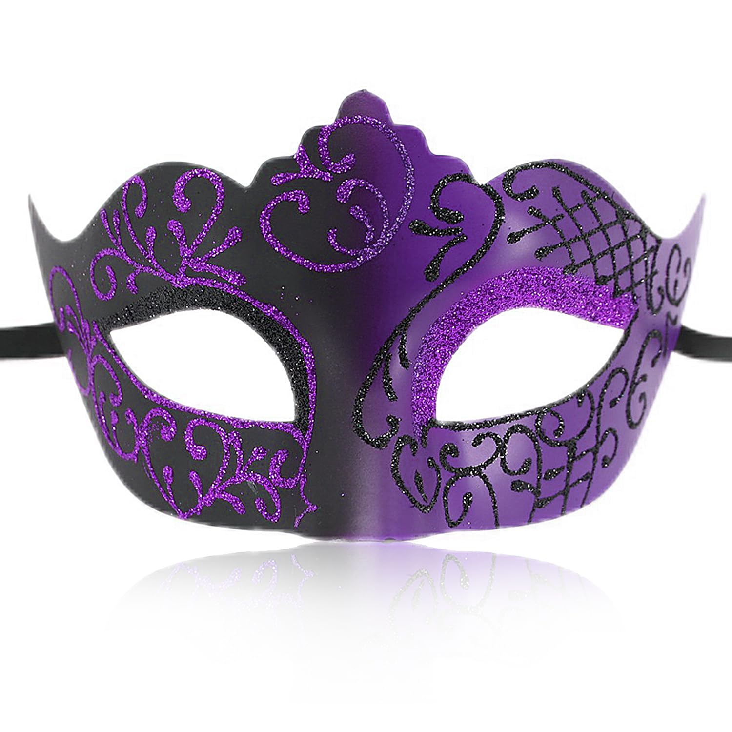 Ralleyfun Masquerade Mask for Women Men Couple Masks for Ventian Halloween Carnival Mardi Gras Party Supply (Purple)