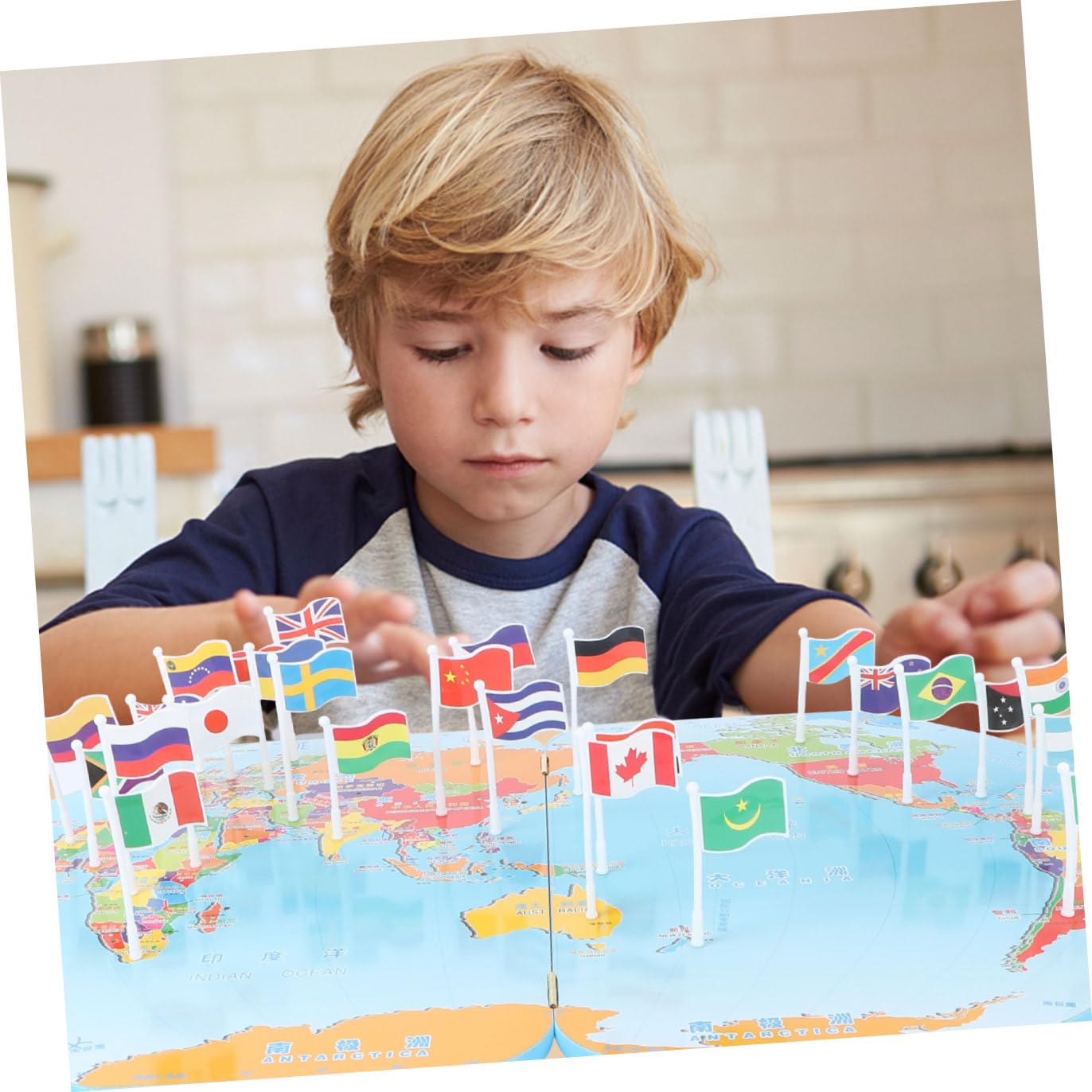 Juguete Cognitivo Geográfico de Madera para Niños y Niñas, Tamaño Mediano, Educativo Temprano, Color Natural, Desarrollo Creativo, Aprendizaje Divertido, Juego de Conocimientos