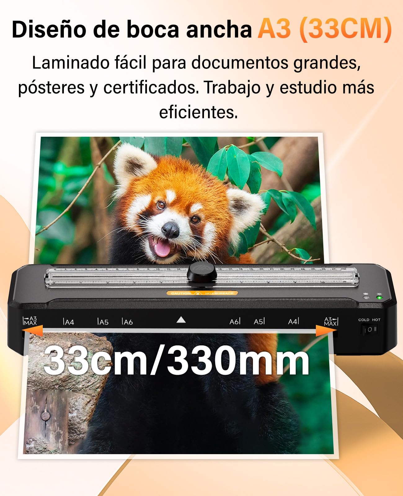 MAXDONE Plastificadora, Plastificadora A3 Cortador Integrado, Máquina de Laminadora en Modo Frío y Caliente, con Bolsas y Redondeador de Esquina