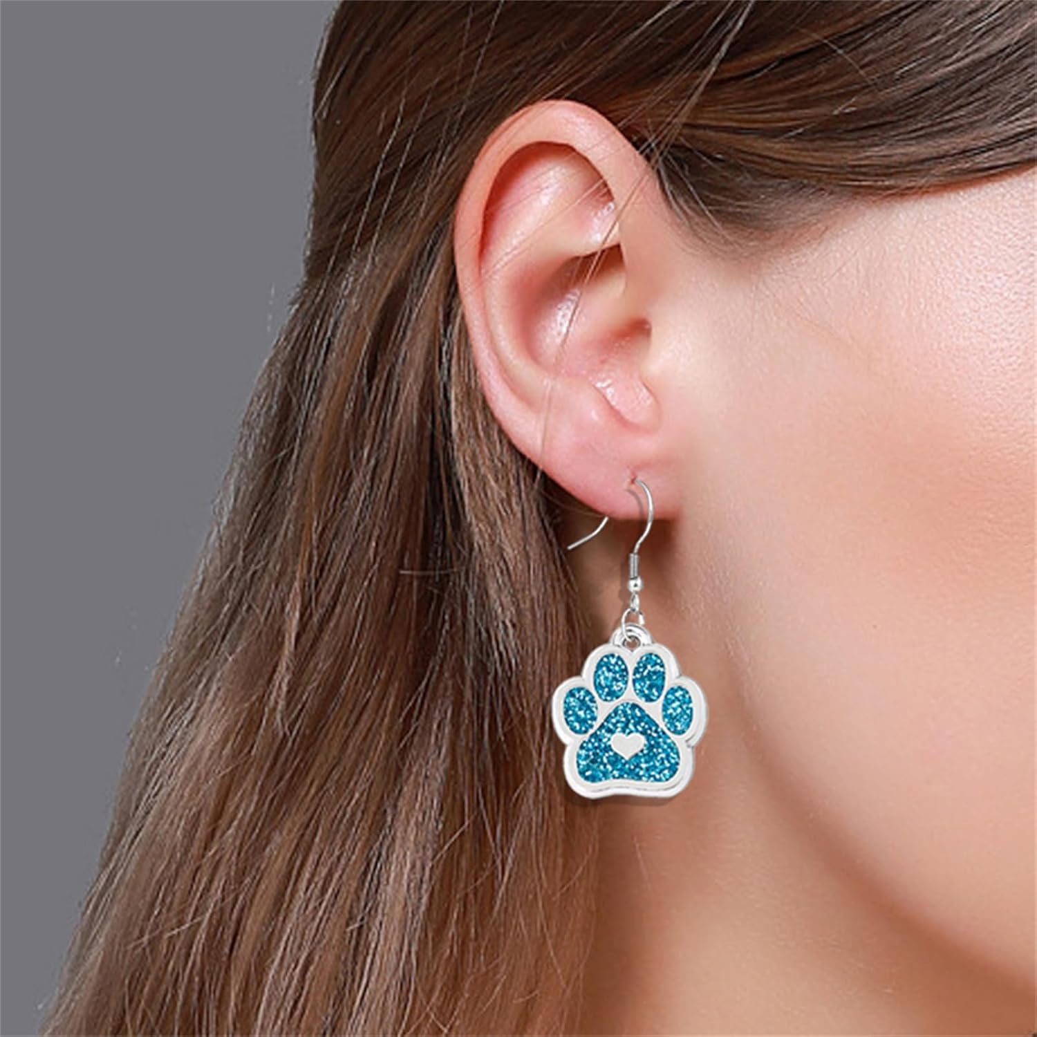 Cat Dog Paw Print Earrings for Women Stainless Steel Fashion Heart Footprint Earring Cute Dog Cat Animal Paw Print Earrings - Image 2