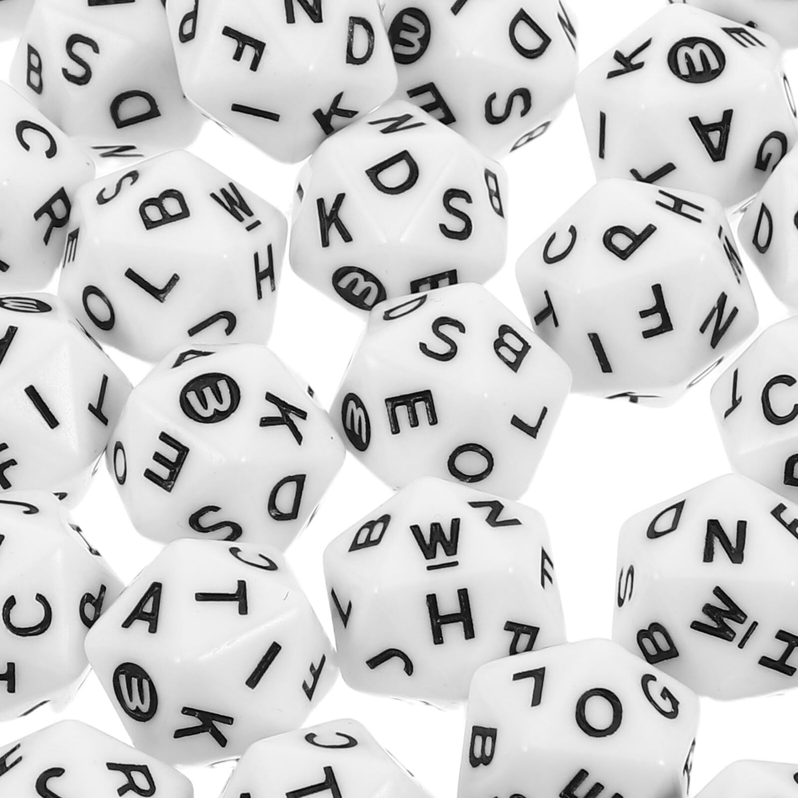 Holibanna Würfel, 20 Seiten, Buchstaben, für Bildungs- und Vokabelspiele, 40 Stück aus Acryl