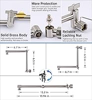 Vista 5 de G-Promise Brazo de Extensión para Cabezal de Ducha de 13 Pulgadas, Extensor de Latón Macizo Ajustable en Altura y Ángulo, Eleva o Baja la Ducha