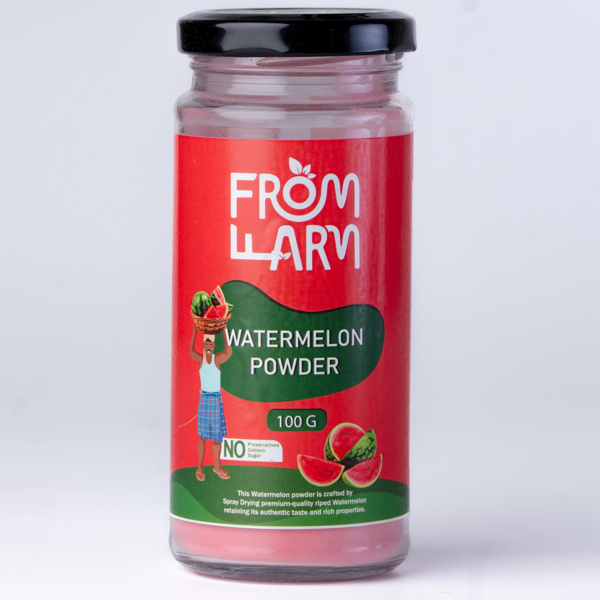 FROM FARM Watermelon Powder 100g | Natural Dehydrated Watermelon Powder | Rich in Antioxidants & Vitamin C | Smoothies, Beverages, Baking & Desserts | No Added Sugar & No Preservatives-image-22