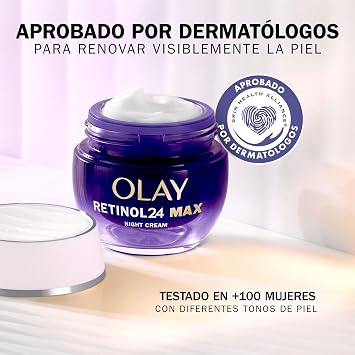 Olay Retinol 24 MAX* Moisturising Night Cream for the Face, Skin Care with Vitamin E, Antioxidant, +40% Glycerine, Well-Aging Night Skin Care: Smoothing, Renews and Moisturises