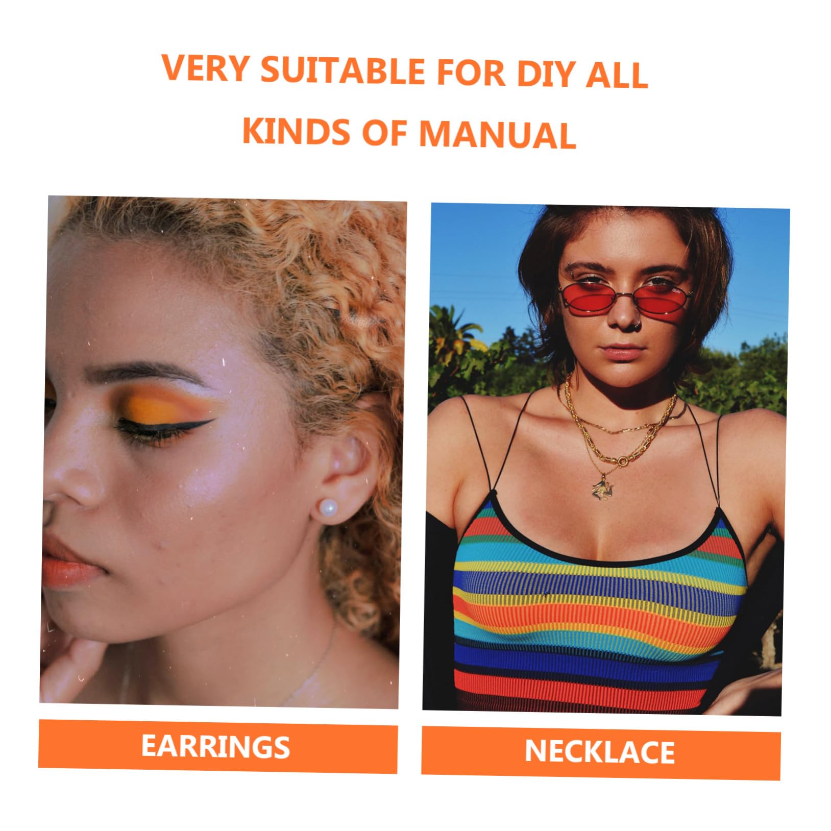 UKCOCO Cuentas Decorativas Hacer Pulseras de Arcilla Polimérica 200 Diseño de Frutas Material Resistente Color Naranja para Manualidades Diy