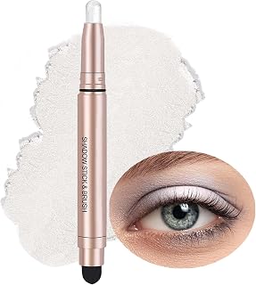 White Eyeshadow Stick Makeup, Waterproof Hypoallergenic Long Lasting Cream Eye Shadow Pencil, Highlighter Matte Crayon eyes liner, Glitter Primer Palette Shimmer Eyeliner Pen