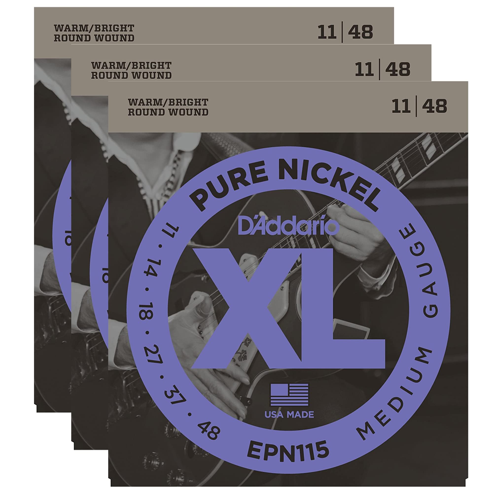 D 'Addario cuerdas para guitarra |, 3 unidades | epn115 Pure níquel eléctrico