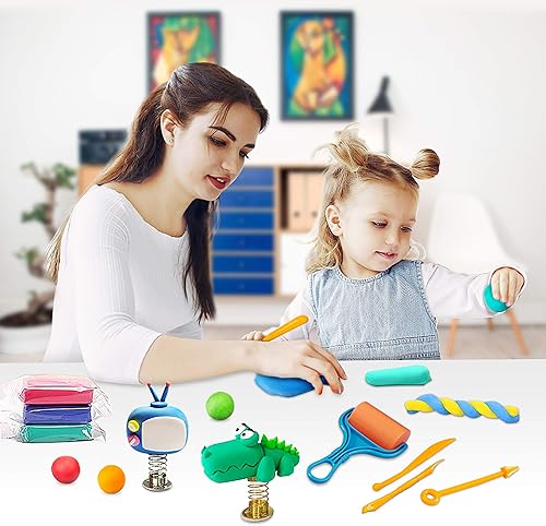 Miniatura 6 de ESSENSON Kit de arcilla para modelar  36 colores de arcilla mágica de secado al aire, moldeo de bricolaje con herramientas de escultura, recuerdos