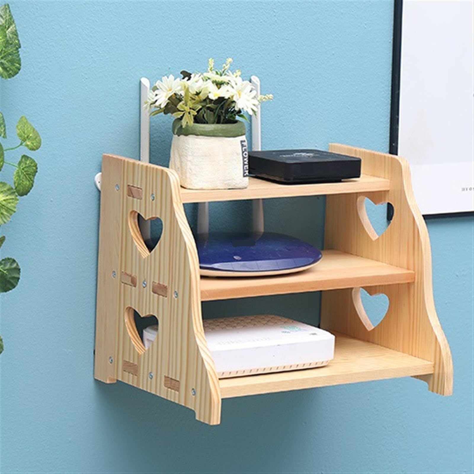 pudełko do porządkowania kabli Bezdotykowy telewizor do salonu dekoder ścienny rack router schowek naścienny wifi box z litego drewna organizacja kabli