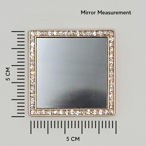 Miniatura 8 de Espejo de maquillaje con diamantes brillantes para funda de teléfono, color oro rosa, espejo de tocador adhesivo con piedras de circonita cúbica,