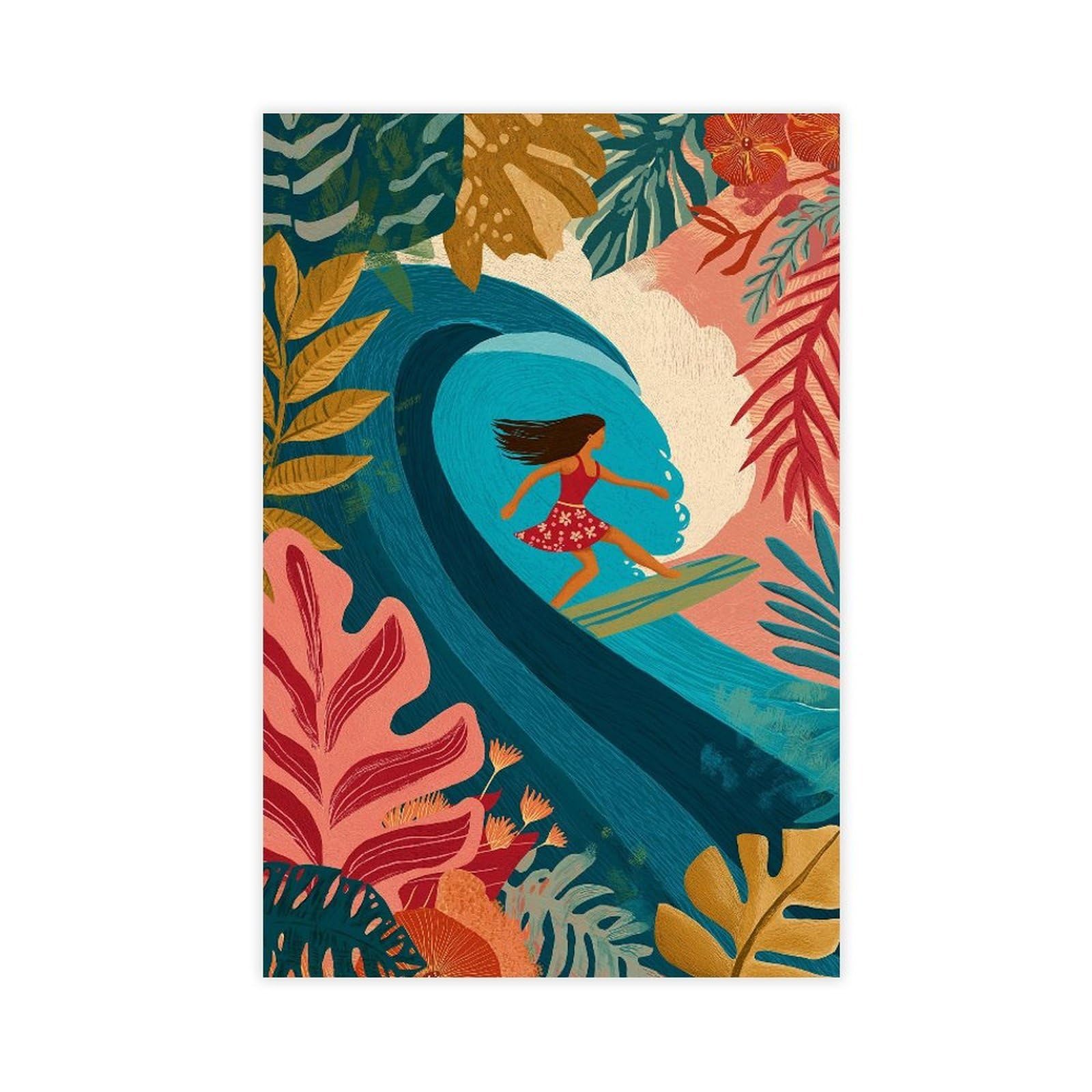 YWTJAX Tropical Surf Poster Canvas Poster for Dorm Room Decor Gift