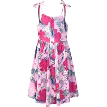Perfashion Girls Cotton Dresses Sleeveless/Long Sleeve Crew Neck 4-13Y