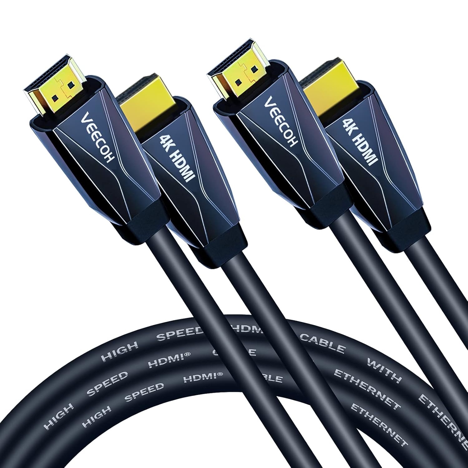 VEECOH 4k HDMI Cable 10FT/3M 2Pack,Ultra High Speed Hdmi Cables 2.0