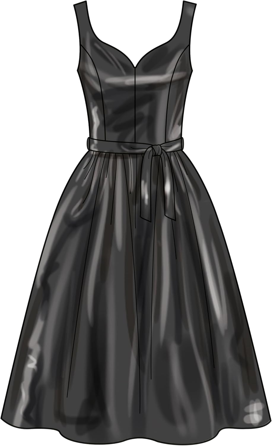 New Look UN6786A Misses' Day or Evening Dresses with Belt and Purse Sewing Pattern Packet, Design Code N6786, Sizes 8-10-12-14-16-18, Multicolor