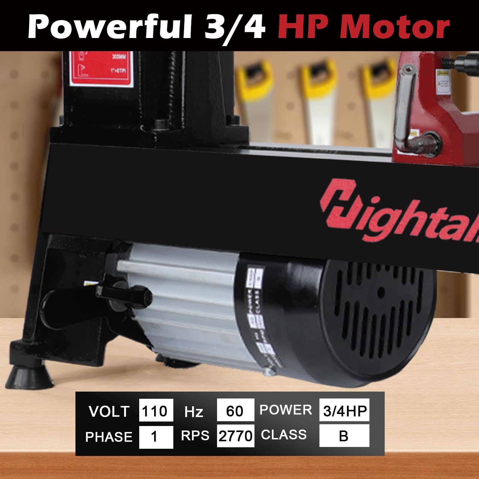 Tornio in legno, 12 x 18 pollici, 550 W 3/4 HP, 5 impostazioni di velocità 680-2770 RPM, tornio da tavolo con MT2 Drive/Live Center