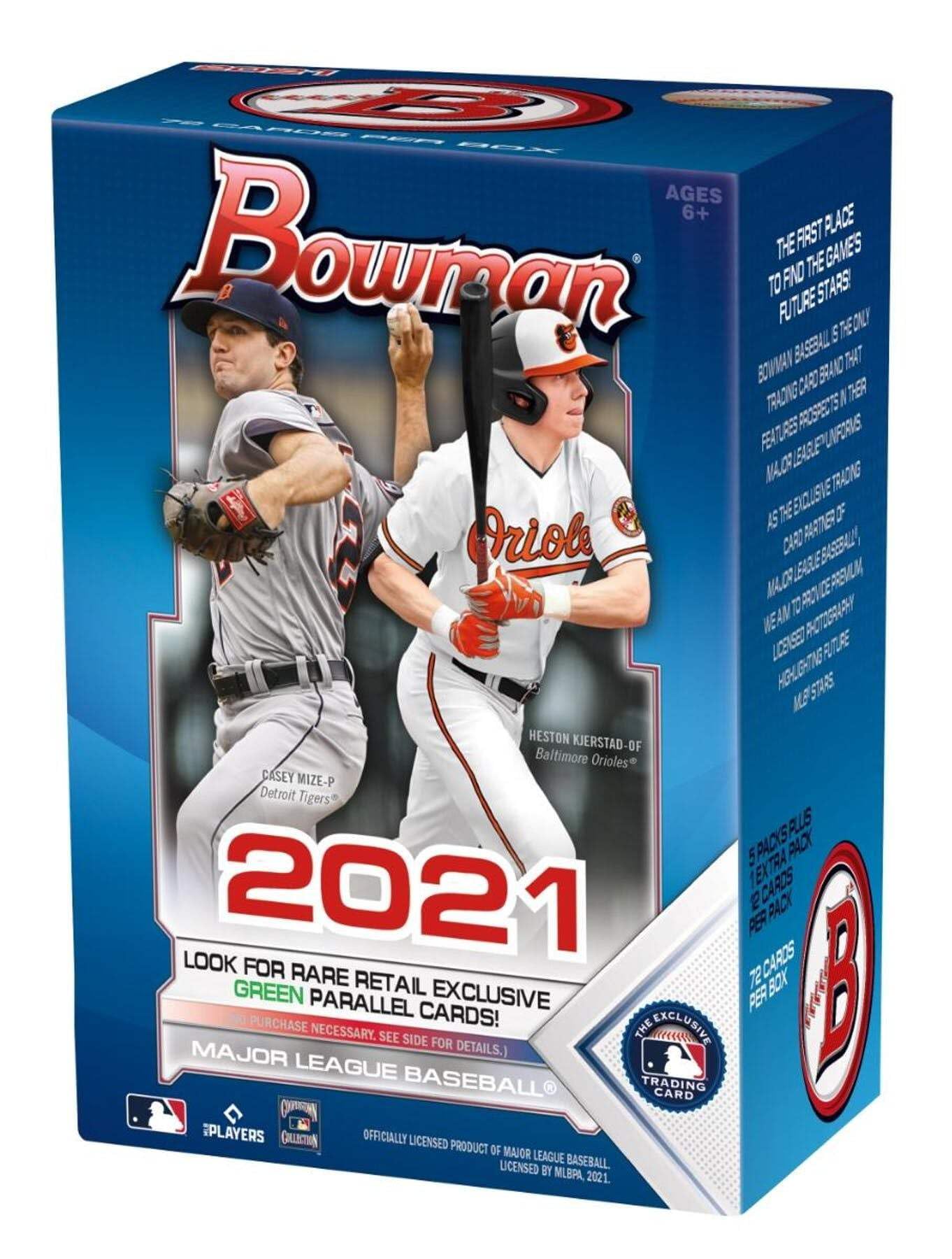 Amazon.com: 2021 Topps Bowman Baseball Blaster Box (72 cards/box