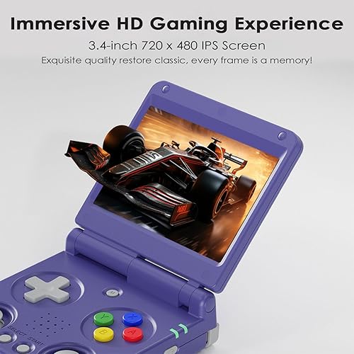 Miniatura 3 de RG34XXSP - Consola de juegos portátil, sistema clásico IPS de 3.4 pulgadas y batería de 3300 mAh, consolas de videojuegos retro, con tarjeta TF 64G