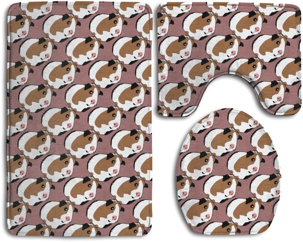 Guinea Pig Animal Soft Bathroom Rugs Set Without
