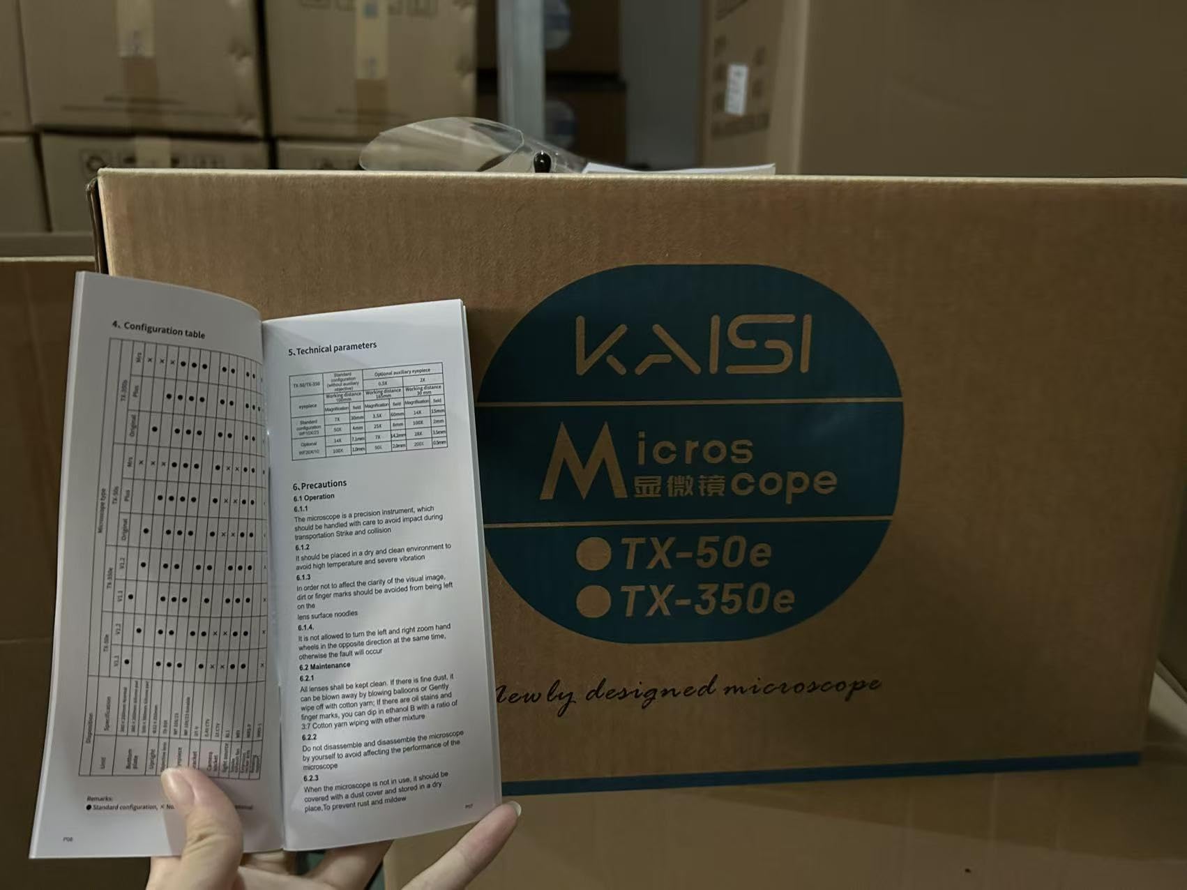 Kaisi 36565A - Microscopio trinoculare con zoom 6,5-65, 4K HD, grande base, riparazione telefono, PCB SMD BGA strumenti per saldatura (36565A-0.5ctv-RL2)
