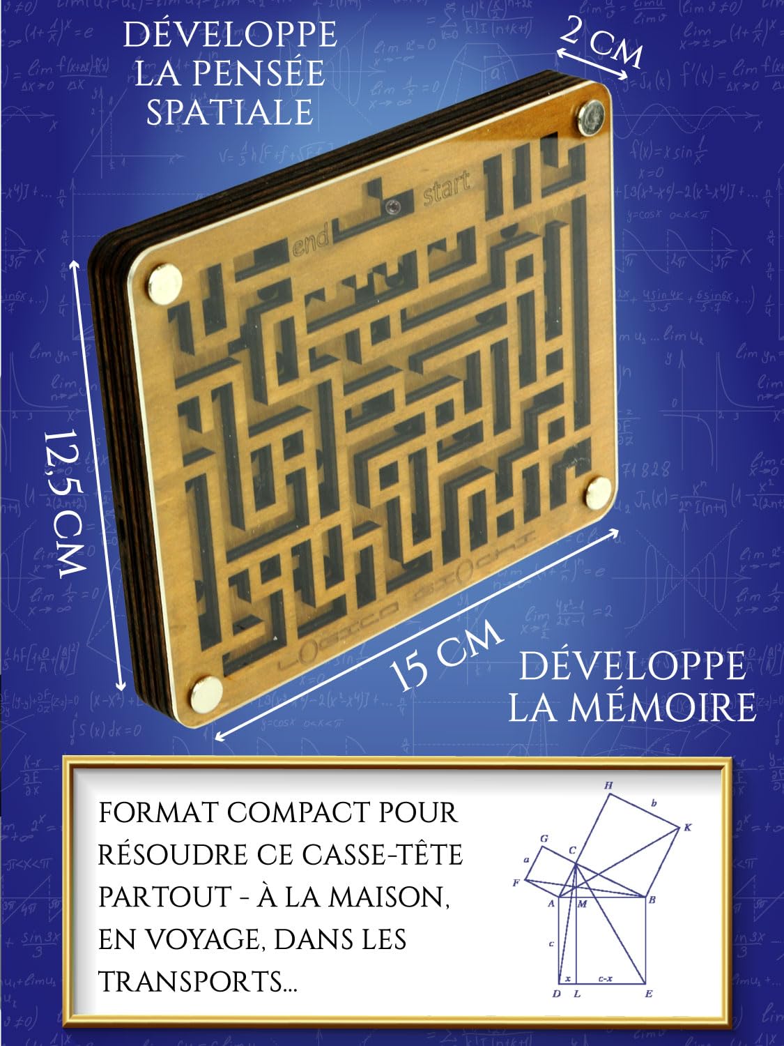 Logica Jeux Art. Le Labyrinthe du Cnosso - Casse-tête en Bois - Difficulté 5/6 Incroyable - Série Euclide