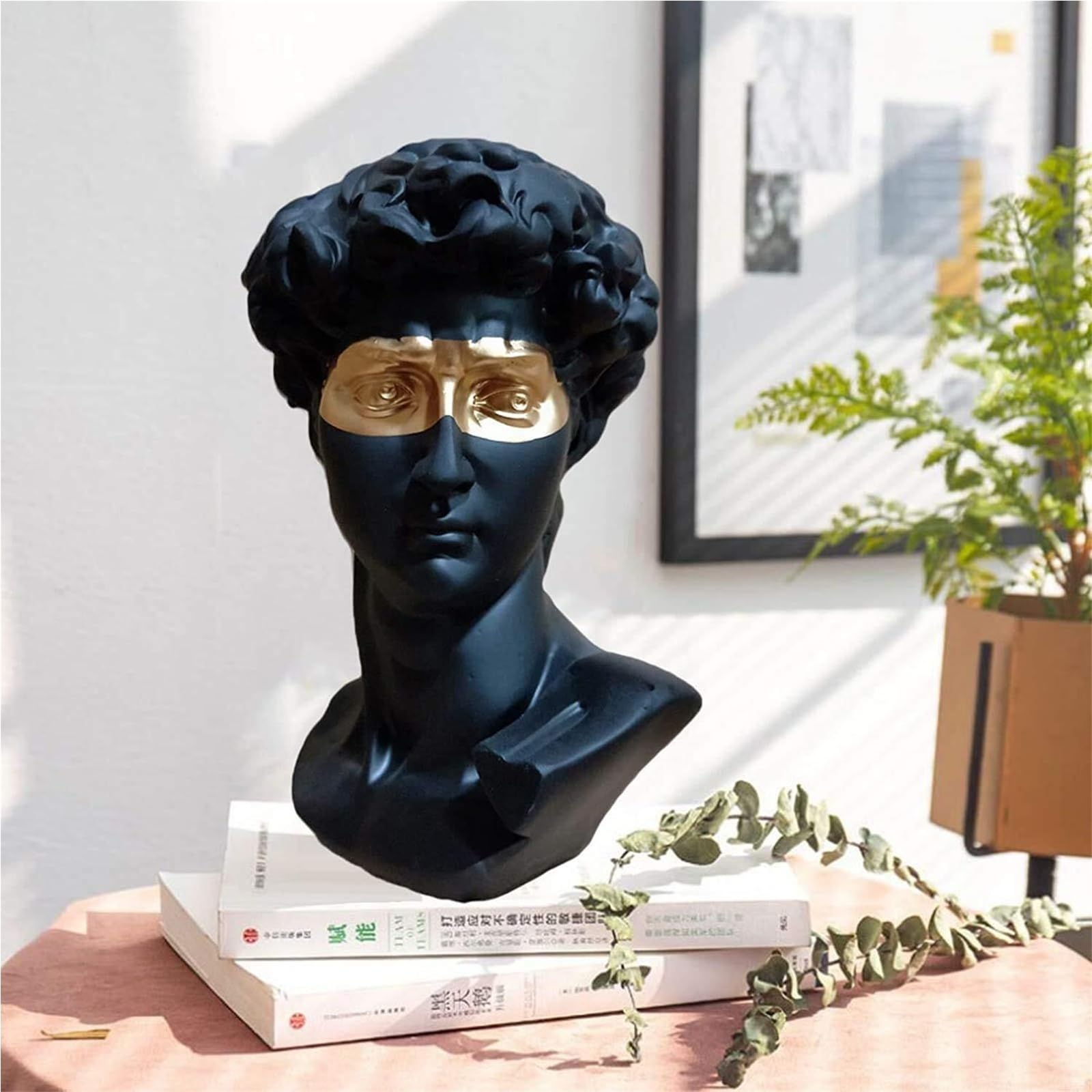 Decoración para el hogar Estatua de Cabeza David Griego Classis Moderno Simple Negro Regalos para recién Casados