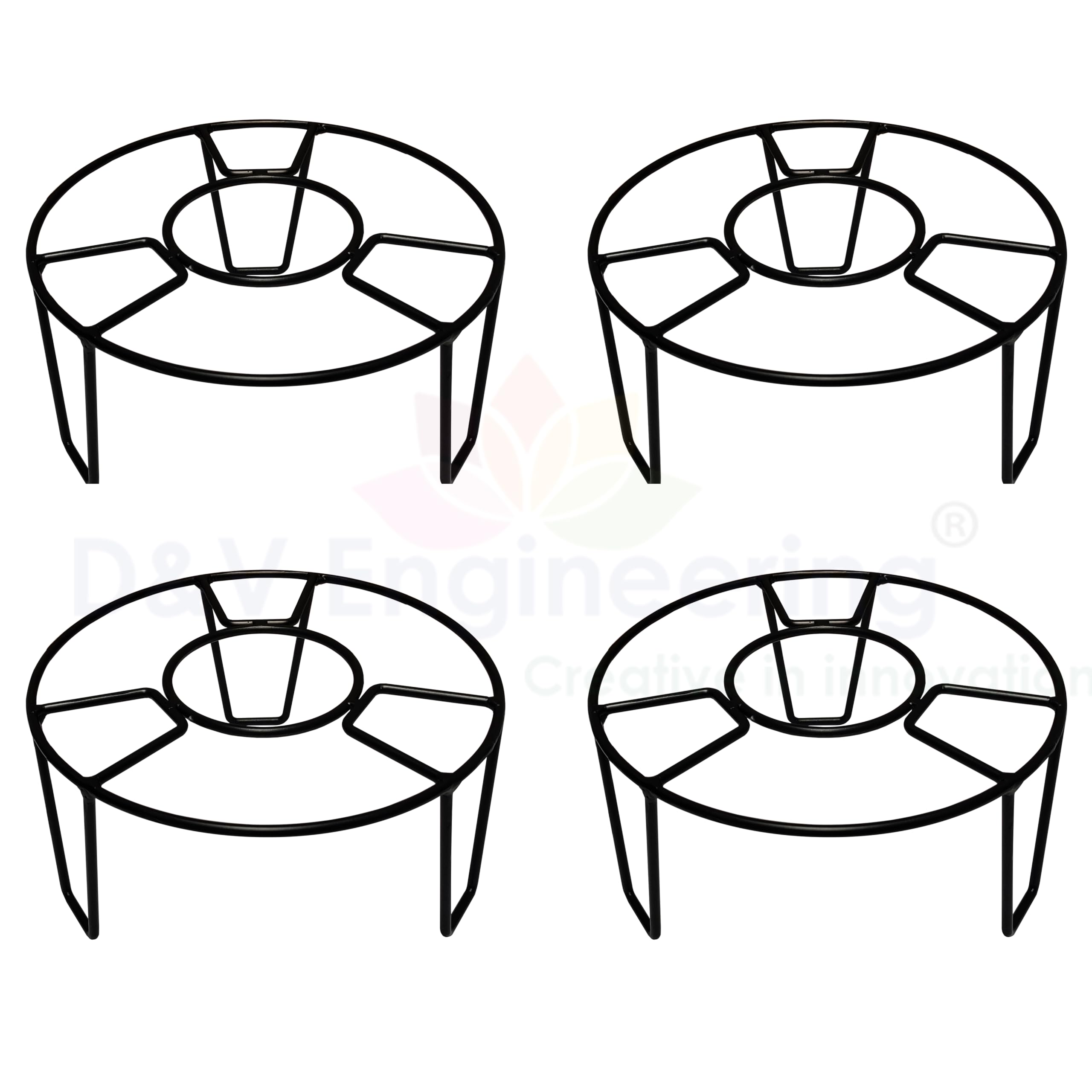 Metal Plant Stands - 4 Pack, Heavy Duty Flower Pot Holders -6 Metal Plant Stands - 4 Pack, Heavy Duty Flower Pot Holders -6