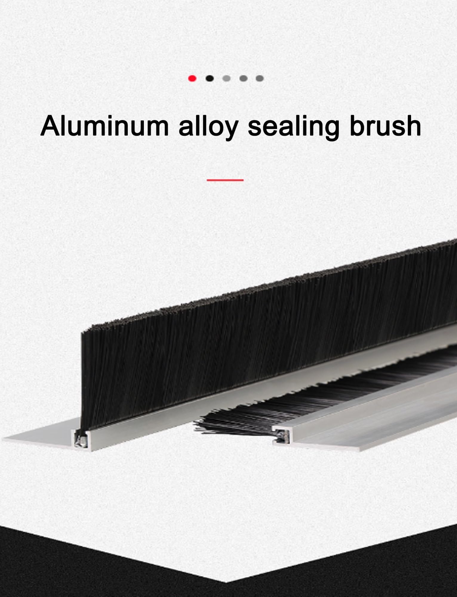 Dolna listwa uszczelniająca do drzwi, FHT Szczotka taśmowa ze stopu aluminium Przemysłowa uszczelka drzwi zatrzymująca kurz, srebrna 1-20 cm(Silver(T),20cm)