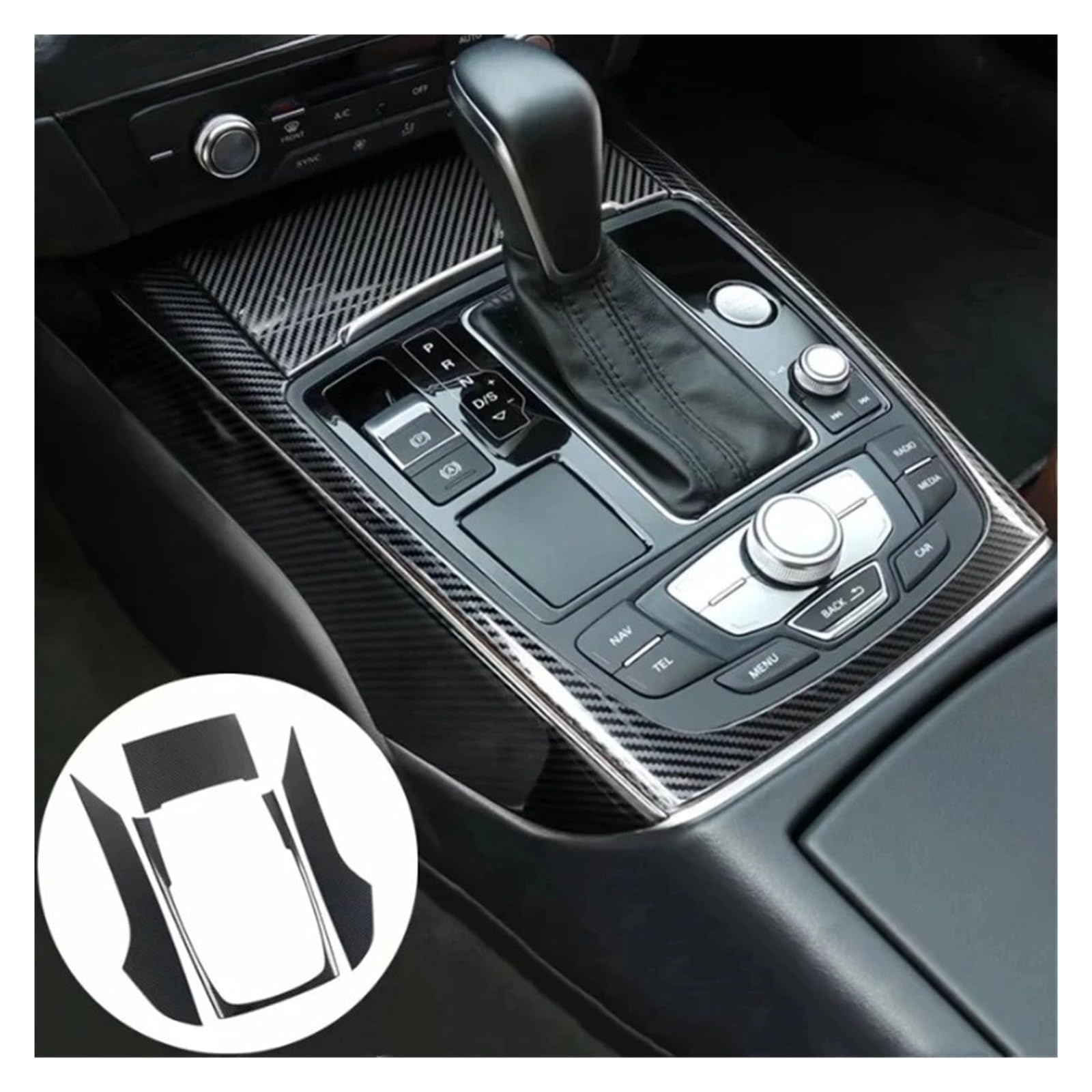 BETTERHUMZ Compatible With Audi A6 C7 A7 4G8 2012-2018 For Alcantara Dashboard Headlight Switch Knob Panel Trim Stickers Car Interior Tuning Accessories