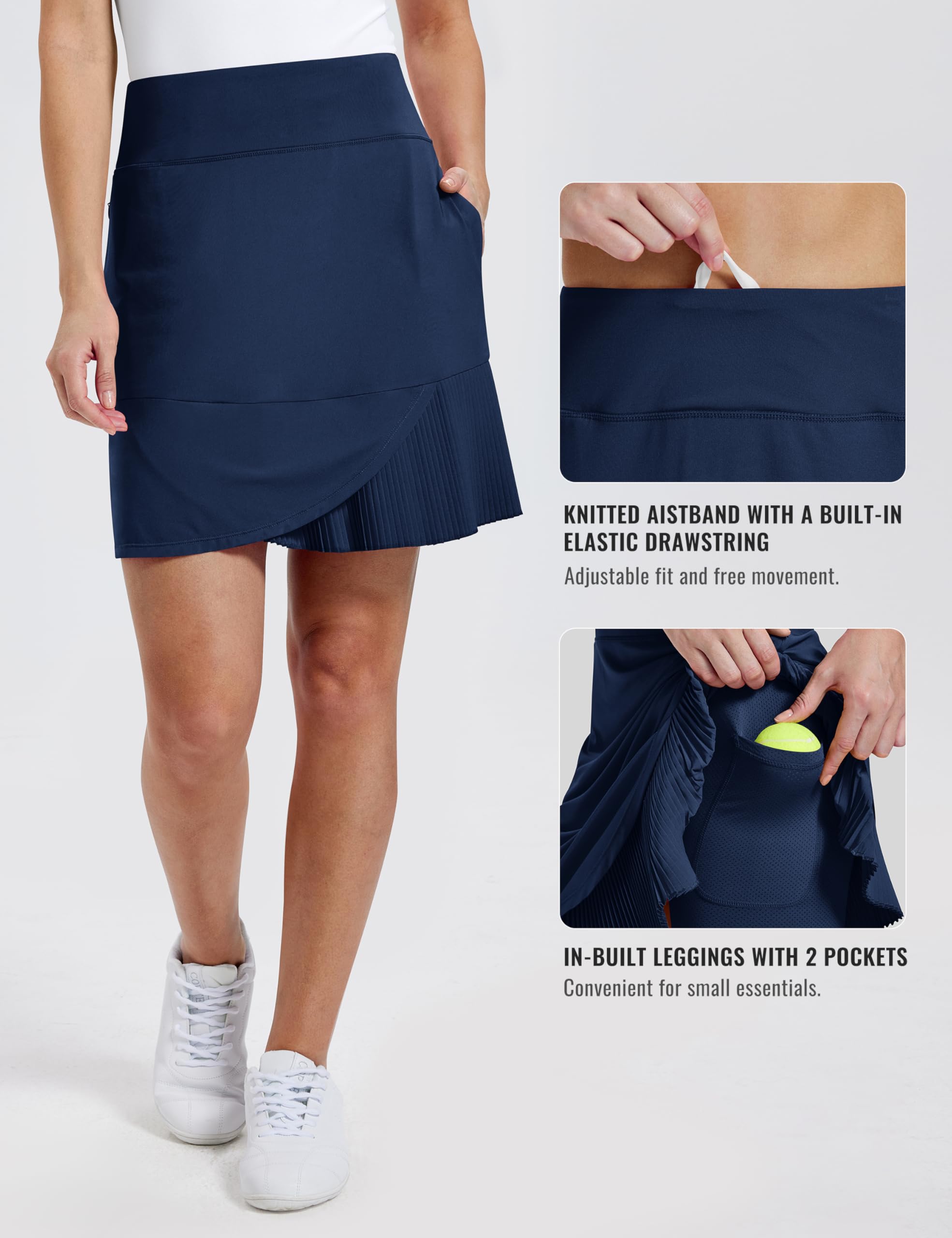 MoFiz Falda Tenis para Mujer con Pantalones Cortos Falda Deportiva Plisada con Bolsillos para Golf Senderismo y Deportiva Ciclismo S-3XL