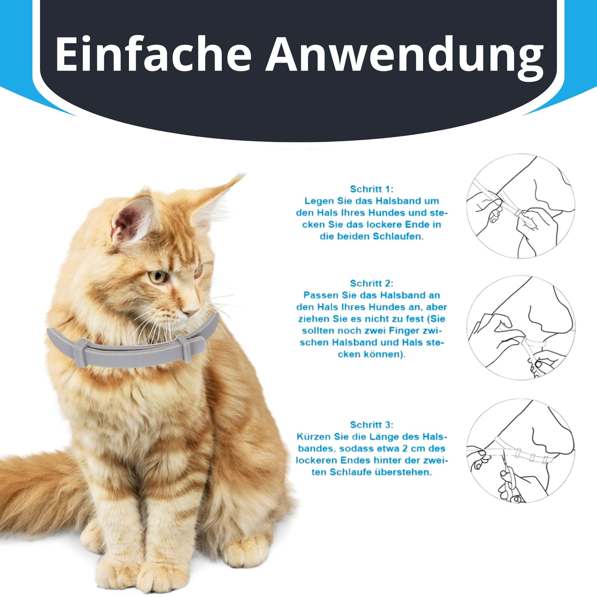 Pero Pets Zeckenhalsband für Hunde Katzen - Halsband gegen Zecken Flöhe Mücken Läuse – Zeckenhalsband Flohhalsband – 100% Natürlich & Wasserdicht – Wirksamkeit 8 Monate - 5