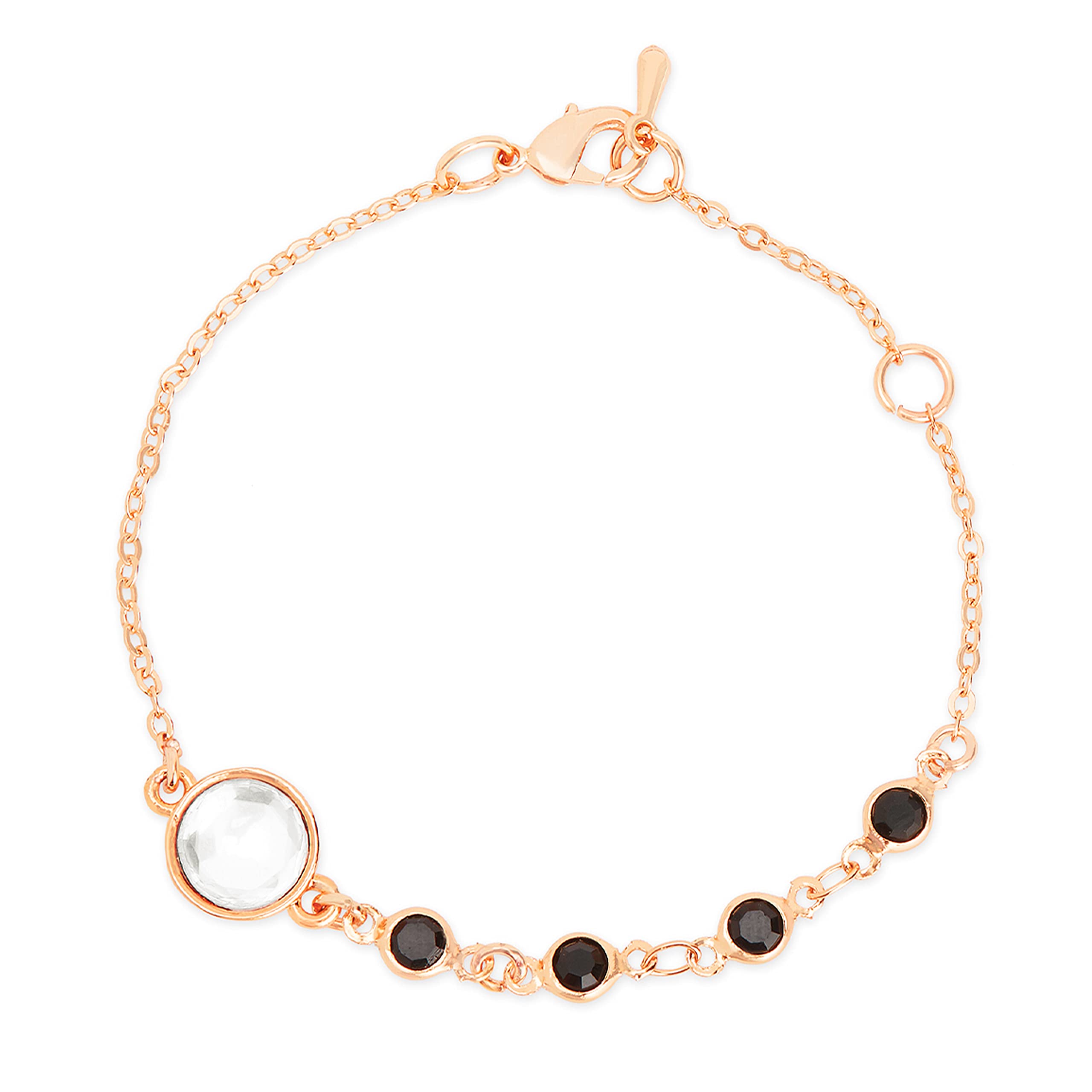 minutiae Adjustable Stylish Dazzling Party Bling Stackable Bracelet for Women & Girls-picture-4