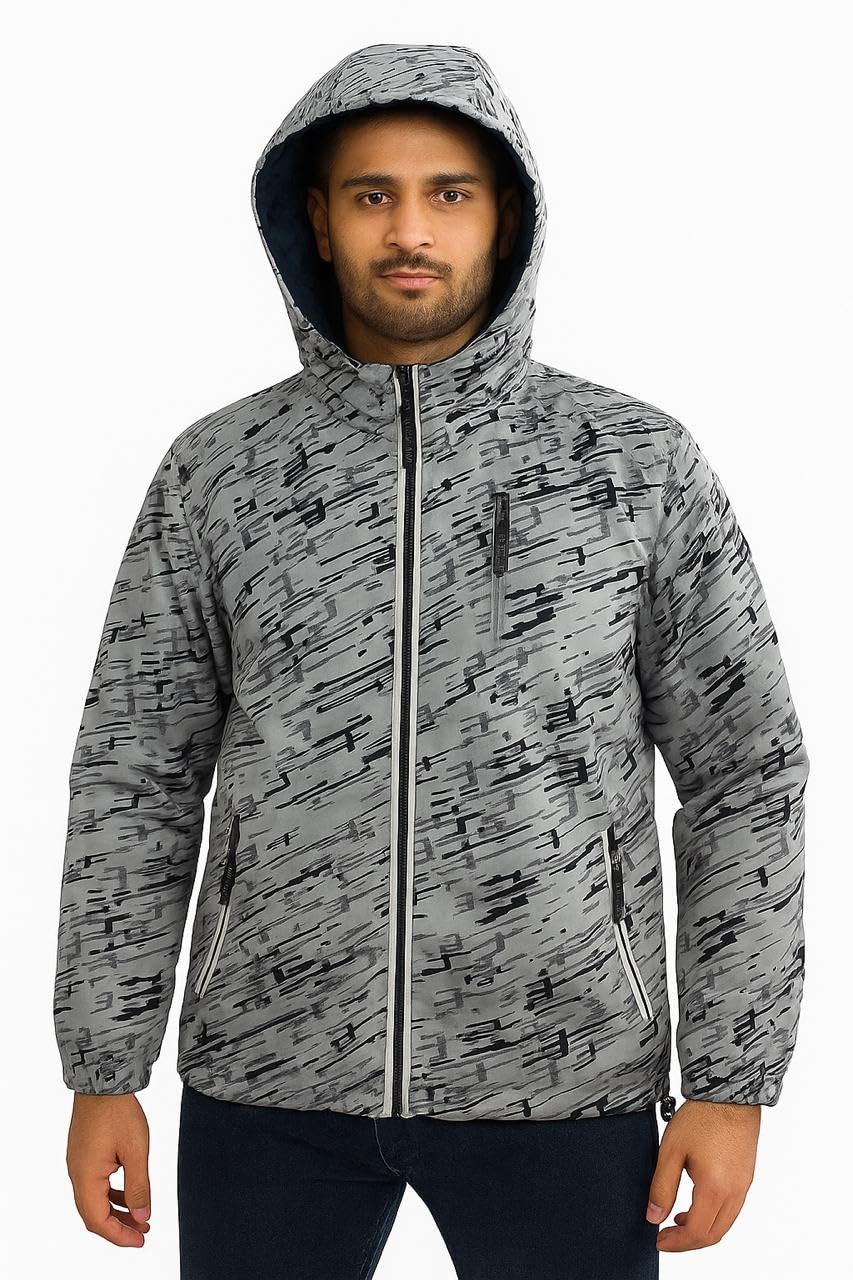 Men’s Double Side Hooded Quilted Puffer Jacket - Insulated, Warm & Light Winter Jacket for Men-image-7