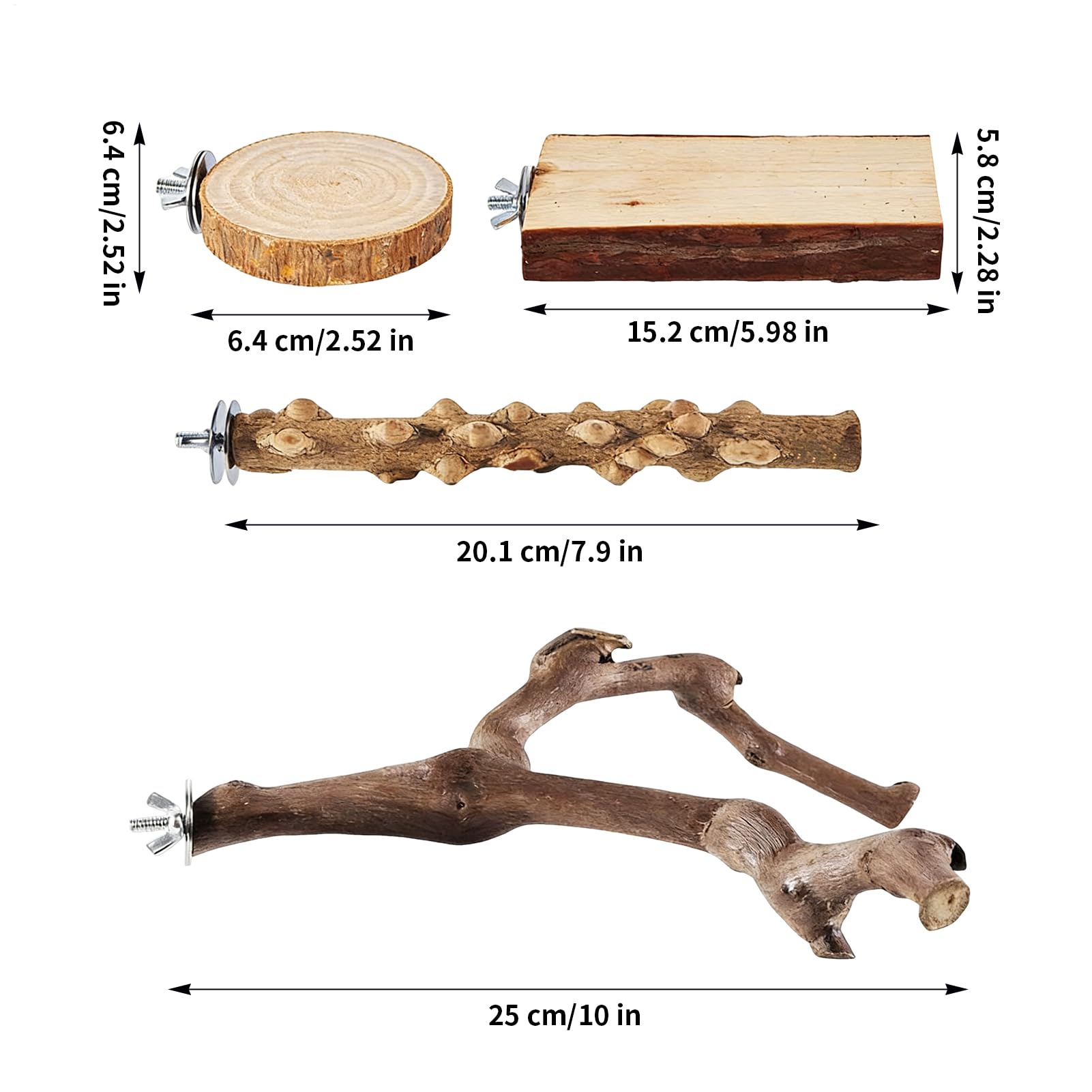 Vogelsitzstange 6 Stück Holz rutschfest