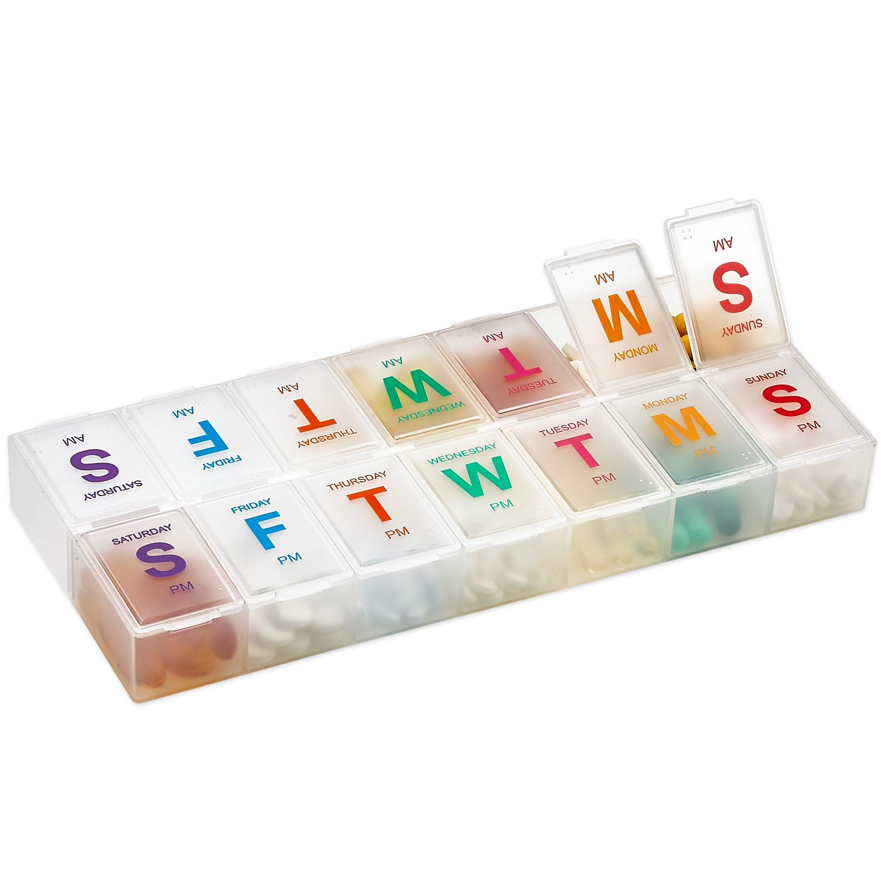 XL Weekly Pill Organizer - Twice a day, morning and afternoon
