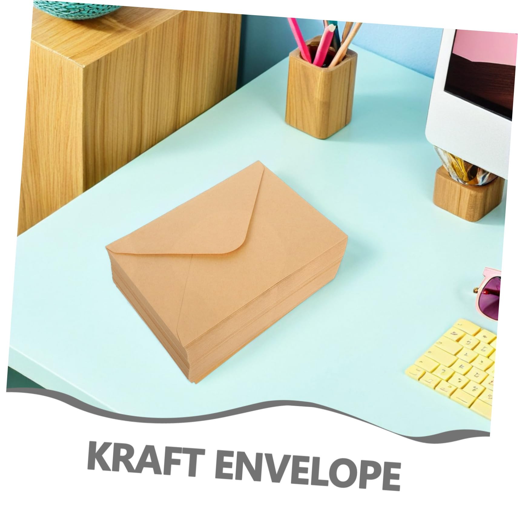 Buste in Carta Kraft Marrone V-flap 100 Pezzi per Inviti