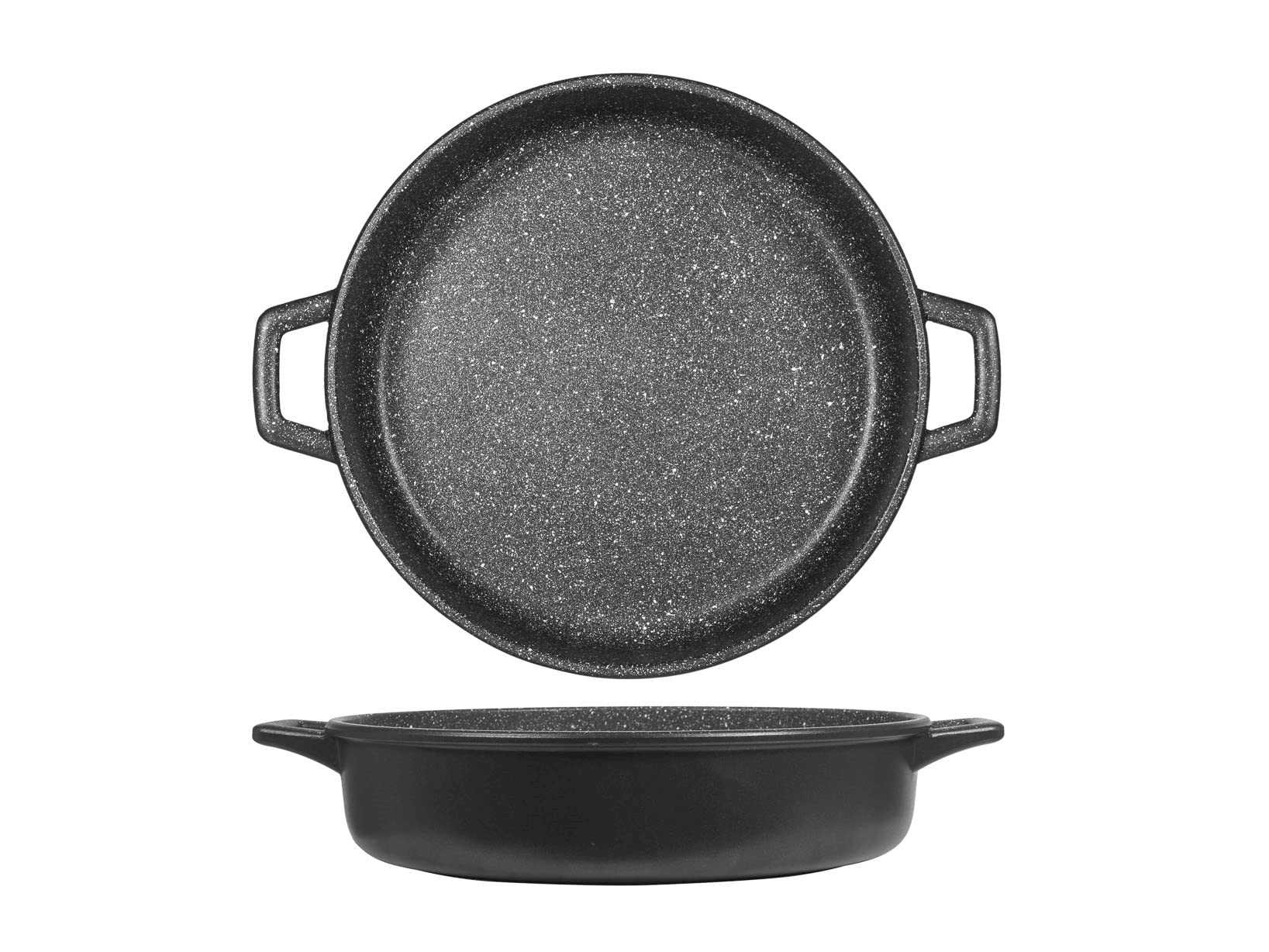 Home Pietra Tegame Antiaderente con 2 Manici, Alluminio, Antracite, 32 cm