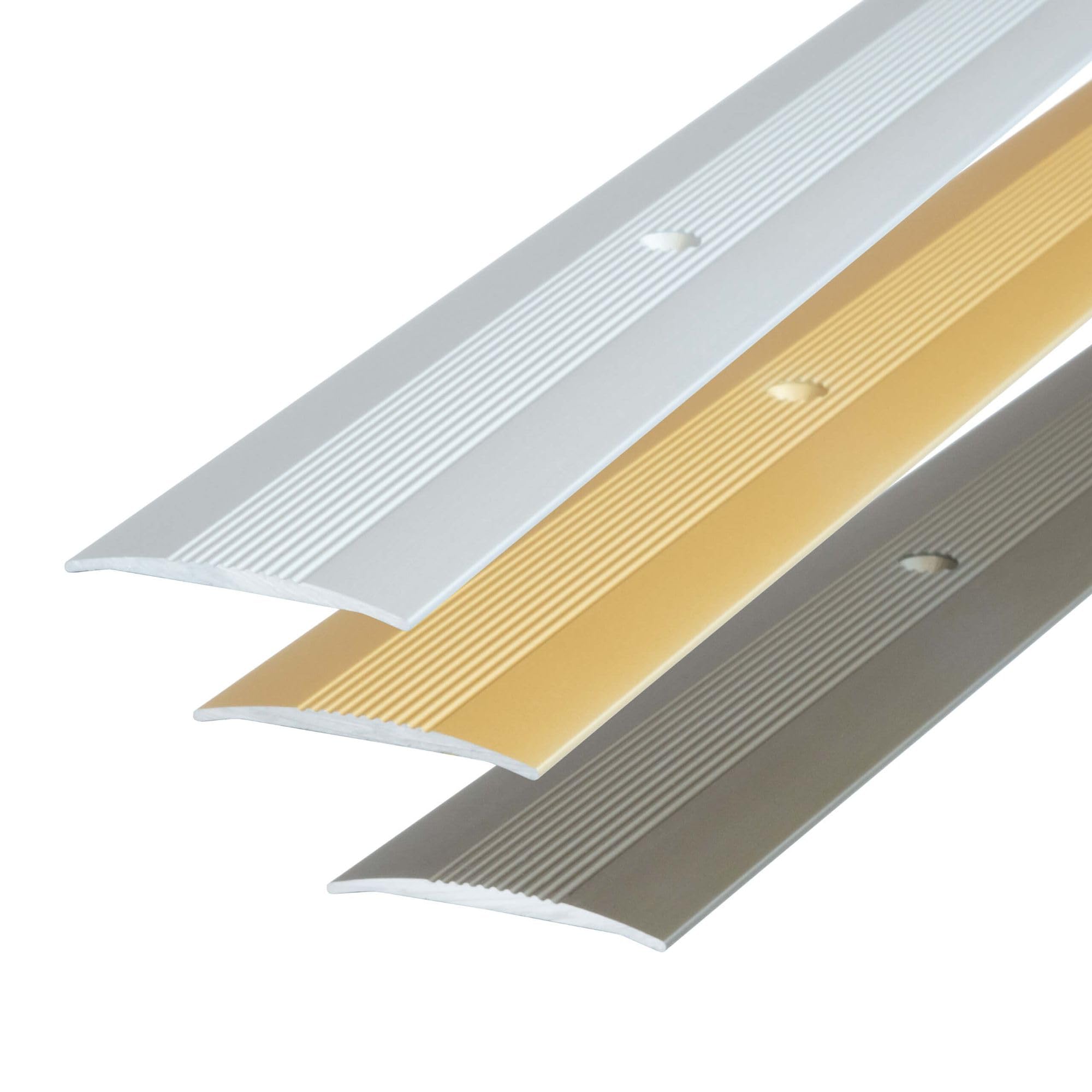 Dalsys Aluminium Transition Strip 90cm (35.4") x 38mm (1.5") Screw-Fit – Floor Joining Bar Door Threshold Profile for Laminate, Champagne