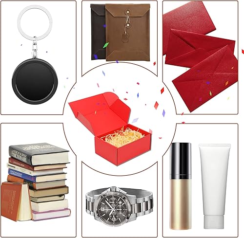 Vista 5 de BJADE'S Cajas de envío de 8 x 6 x 3 pulgadas, paquete de 25 cajas de cartón corrugado medianas para correo, embalaje, mudanza y almacenamiento (rojo)