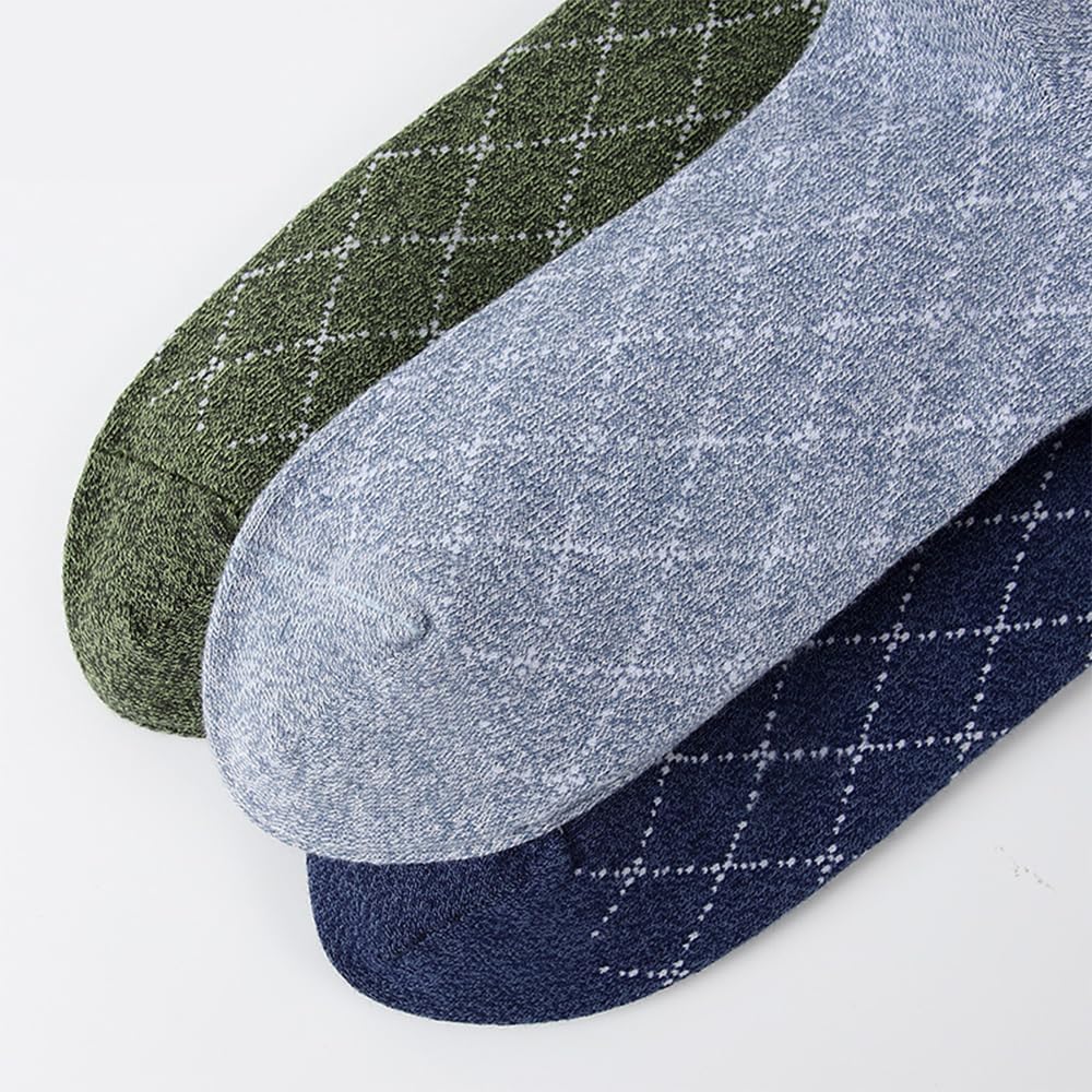 Chaussettes Basses Chaussettes Longues Simples à Rayures Diamant, 6 Paires de Chaussettes épaisses mi-Mollet, Bas Confortables, Chaussettes de Sol faciles à Nettoyer Coupe Confortable