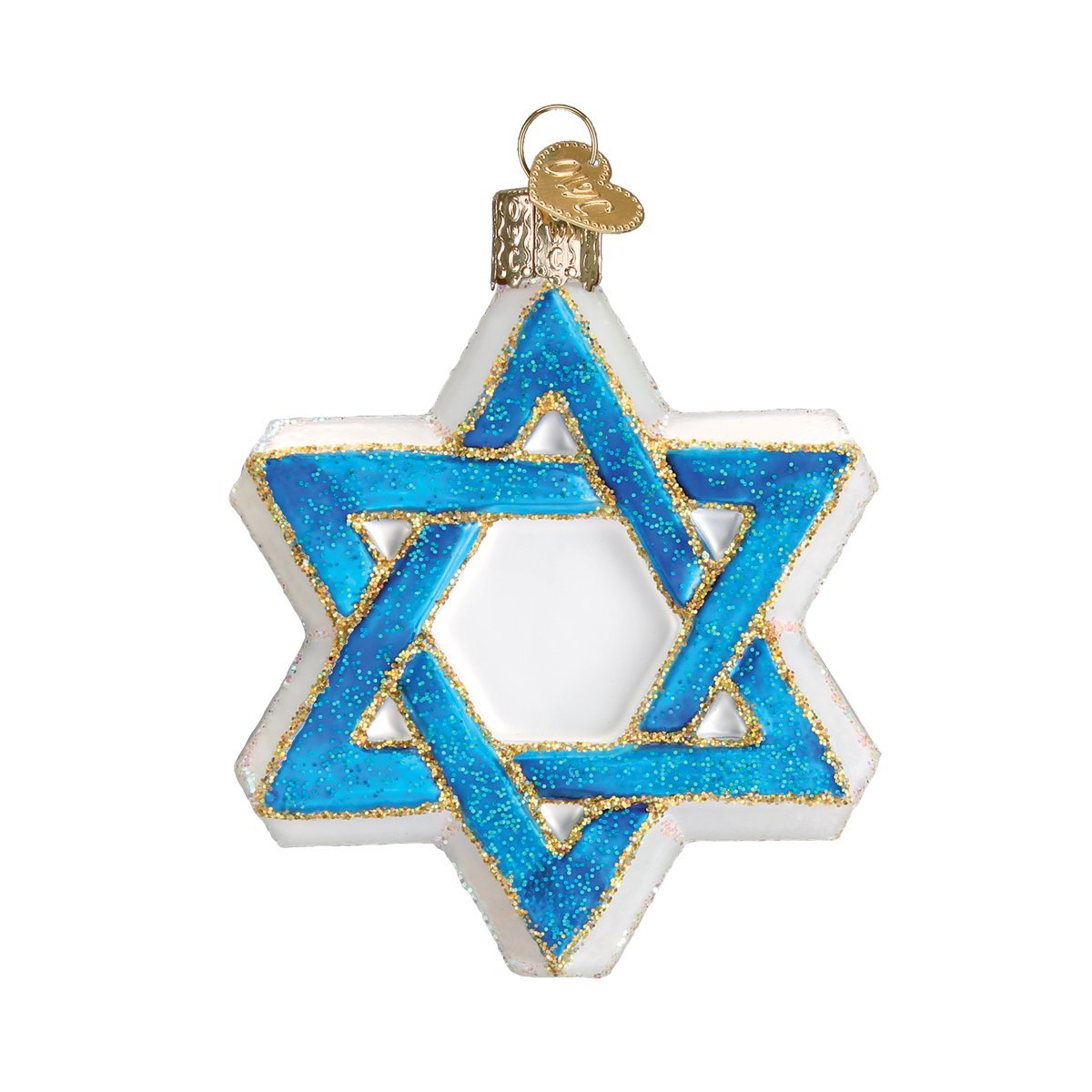 Old World Christmas Ornaments: Hanukkah Glass Blown Ornaments for Christmas Tree, Star of David