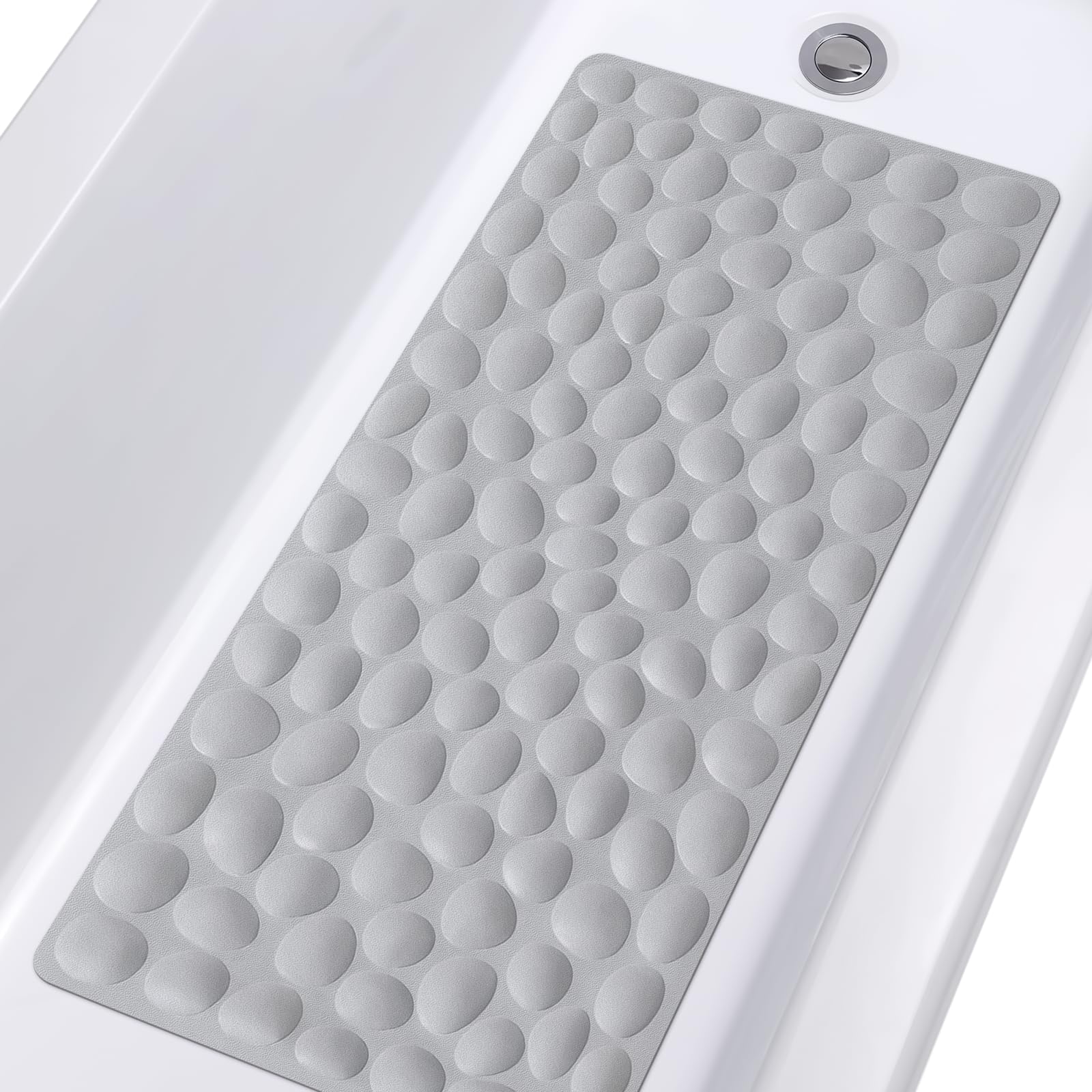 YOLIFE Non Slip Bathtub Mat Soft Rubber Tub Mat Extra Long Bath Mats ...