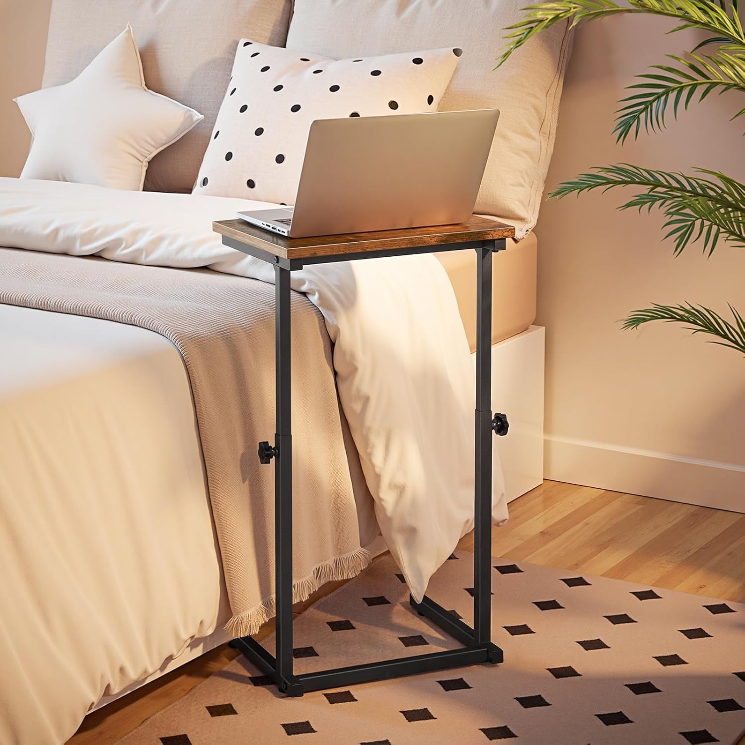 HOOBRO Plant Stand Indoor with Grow Lights and C Shaped End Table, 7-Tier Plant Shelf for Indoor Plants, Adjustable Height Side Table, Sofa Table for Small Spaces, BF04DHJ01-BF71SF01