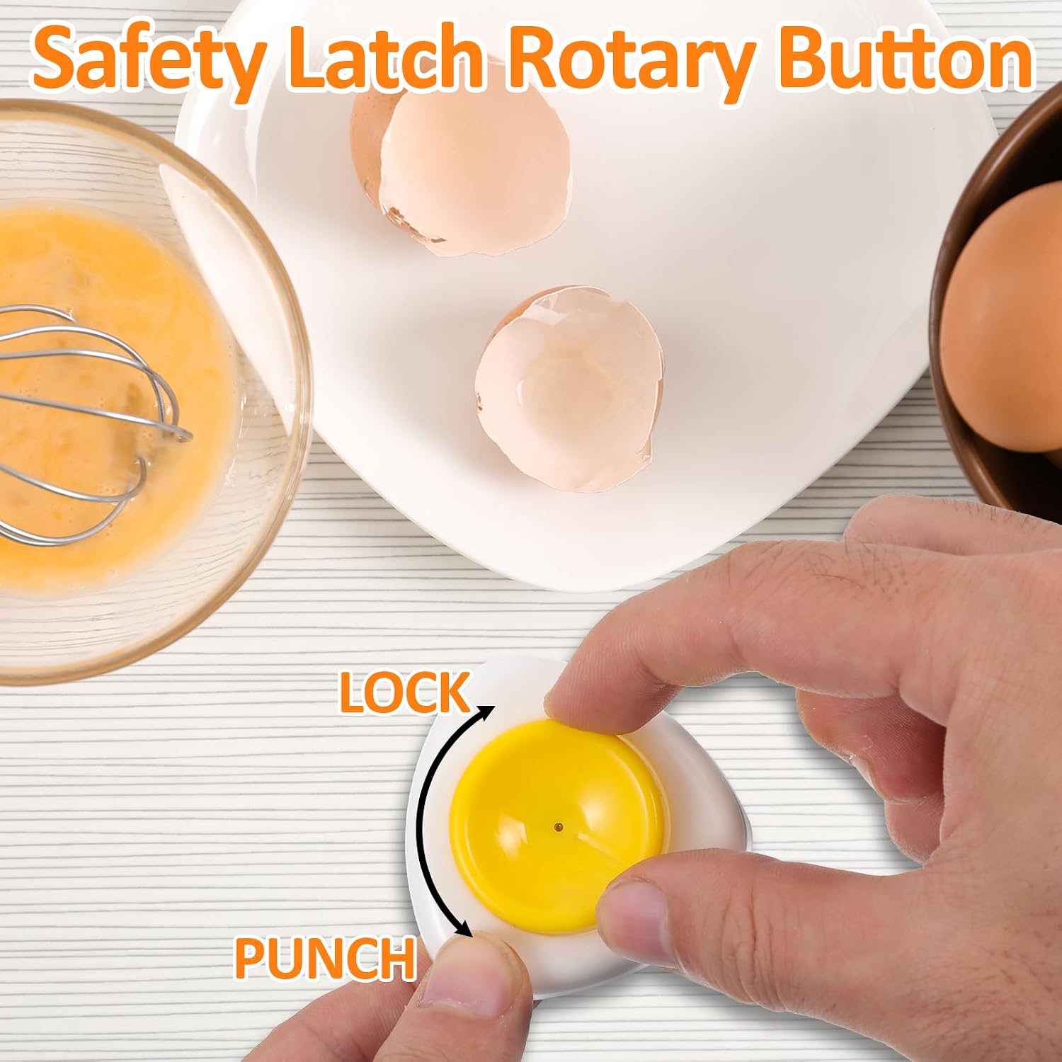 Grevosea 2 Pcs Egg Piercer for Raw Eggs, Egg Poker for Hard Boiled Eggs with Magnetic Base & Safety Lock Stainless Steel Pin Egg Hole Puncher for Home and Commercial Kitchen Use