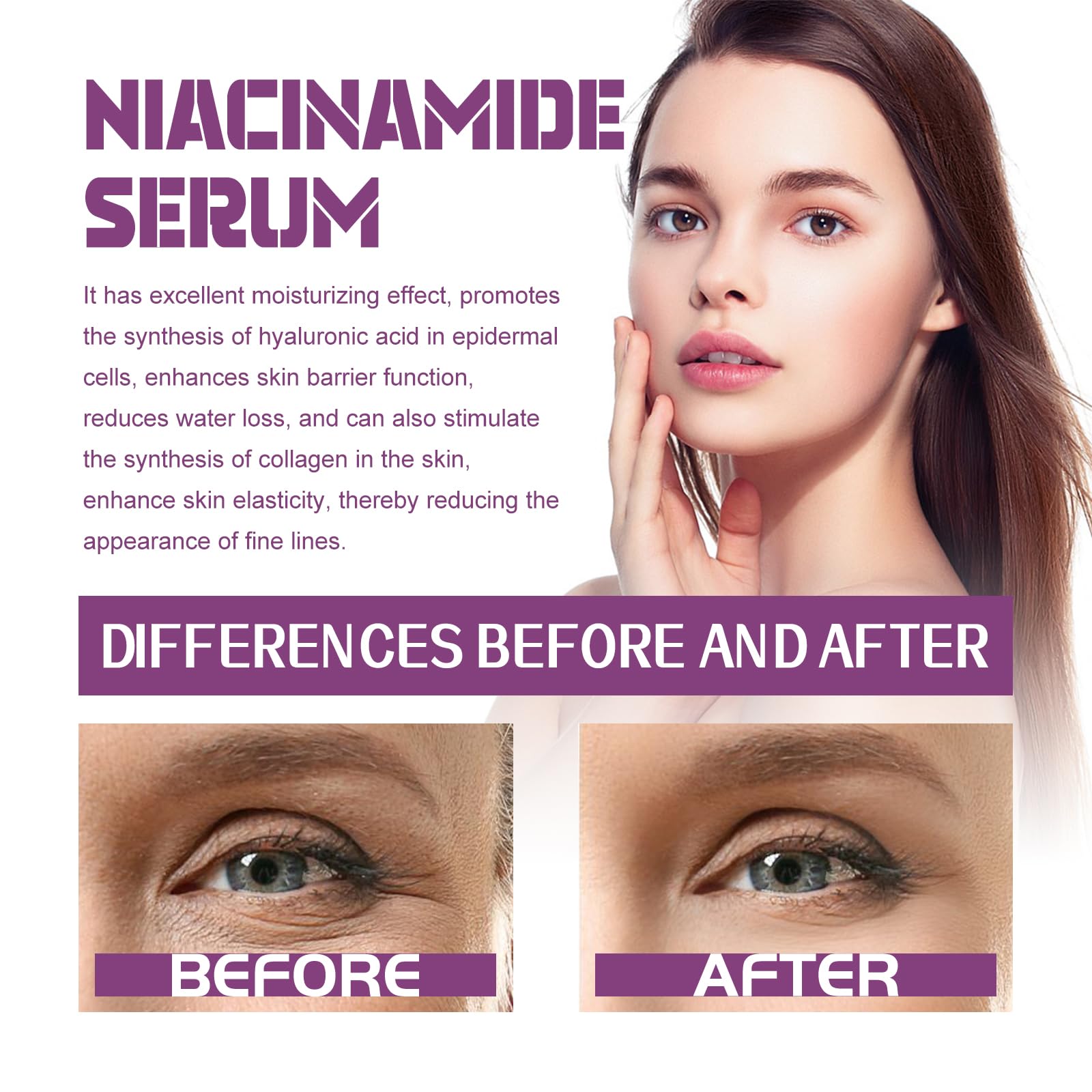 Niacynamid 20% serum do twarzy, rozjaśniające, poprawia elastyczność, nawilża, przeciwzmarszczkowe, wygładza cerę, wygładza drobne linie, zmniejsza pigmentację (12 szt.)