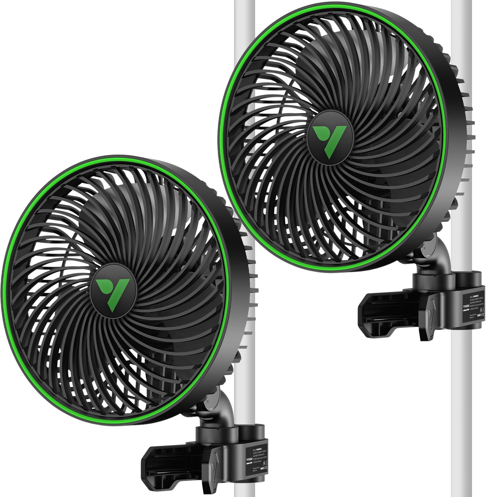 VIVOSUN AeroWave E6 Gen2 Grow Tent Clip Fan 6”, EC Motor Smart Control, 10-Speeds & 2 Modes, automatic oscillating Fan, Air Circulator for Grow Box, Timer, IP54, 2-pack