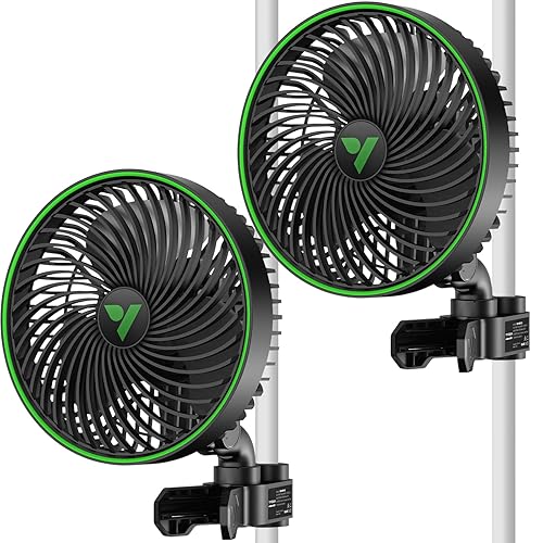 VIVOSUN AeroWave E6 Gen2, Grow Tent Clip Fan 6”, EC Motor, Smart Control, Powerful Oscillating Fan, Local Timer, Weatherproof IP54, for Hydroponics Circulation Cooling, Black