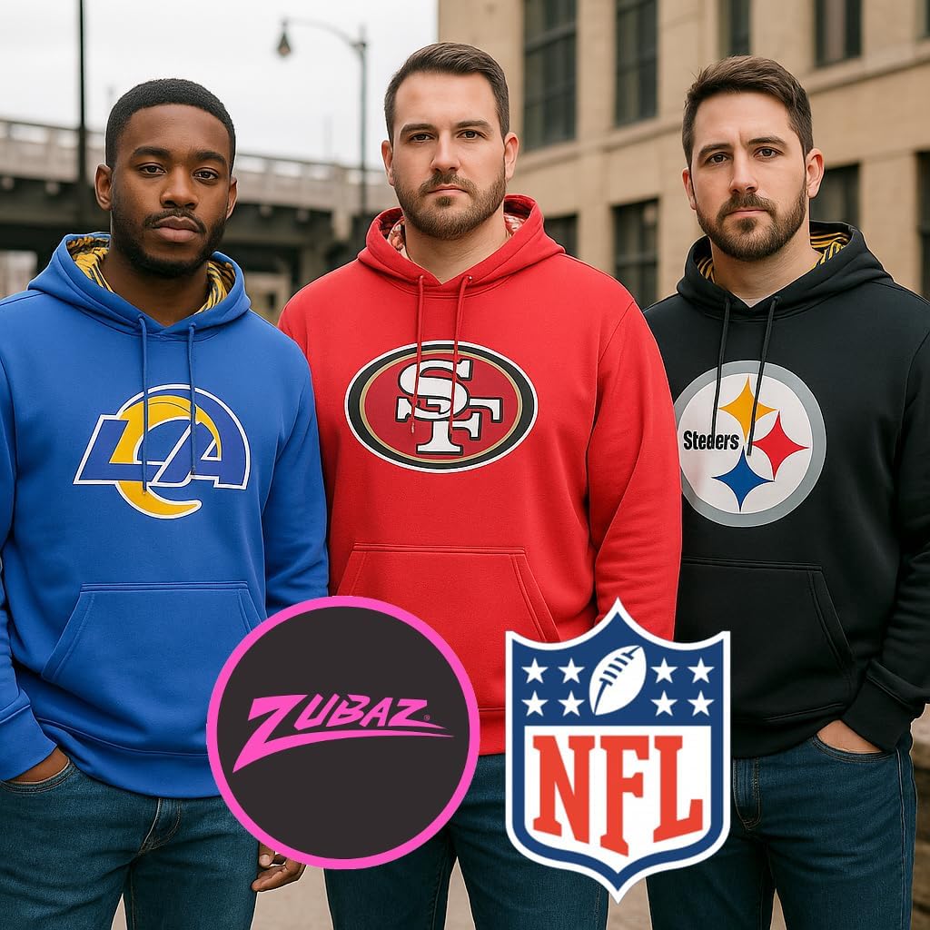 Zubaz Official NFL Hoodie with Logo and Colorful Hood Designs (Small - 5XL) - Image 4