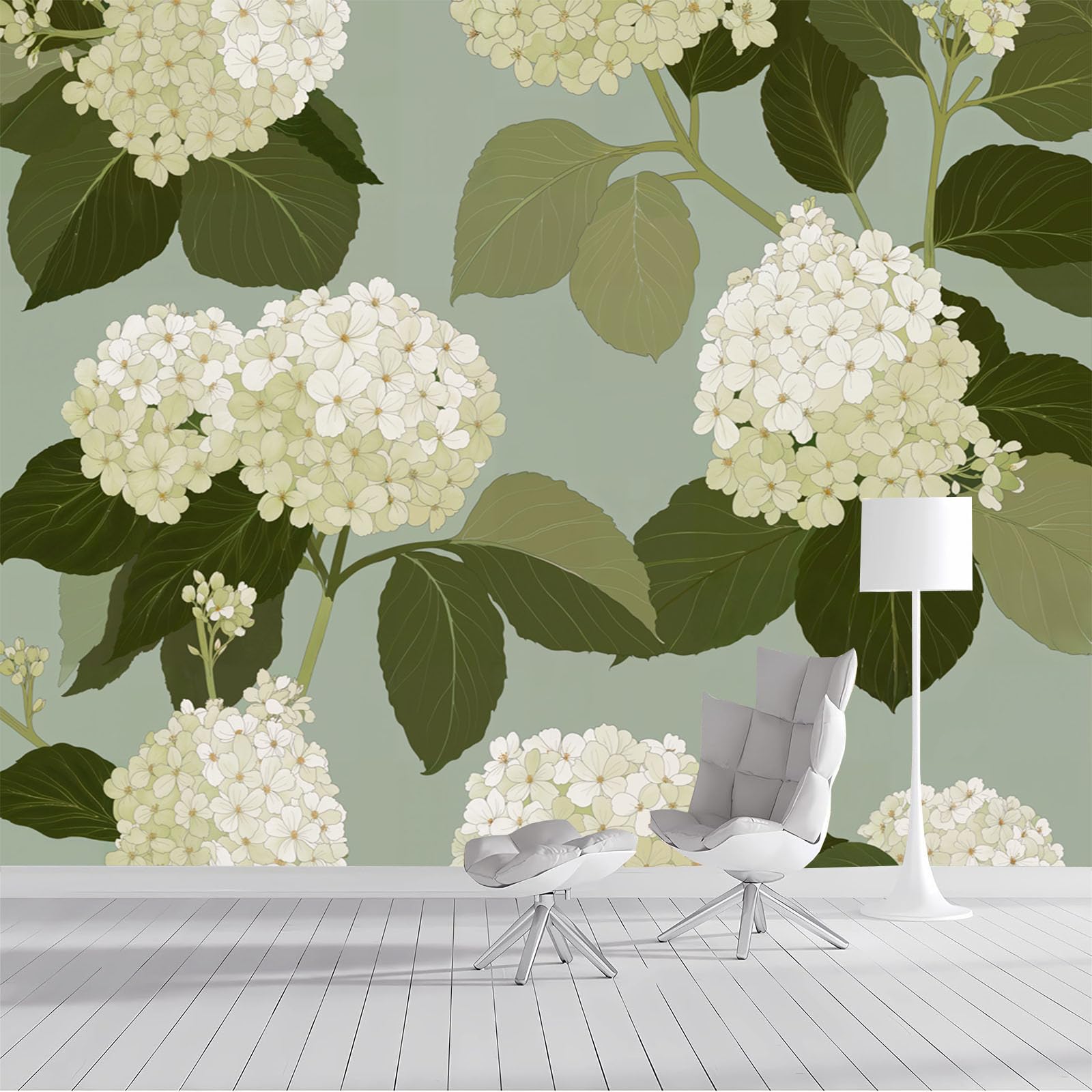 Papier peint hortensia haut de gamme 3D panoramique revêtement mural décoratif salon 350x256